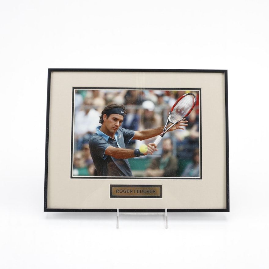 Framed Photograph of Roger Federer