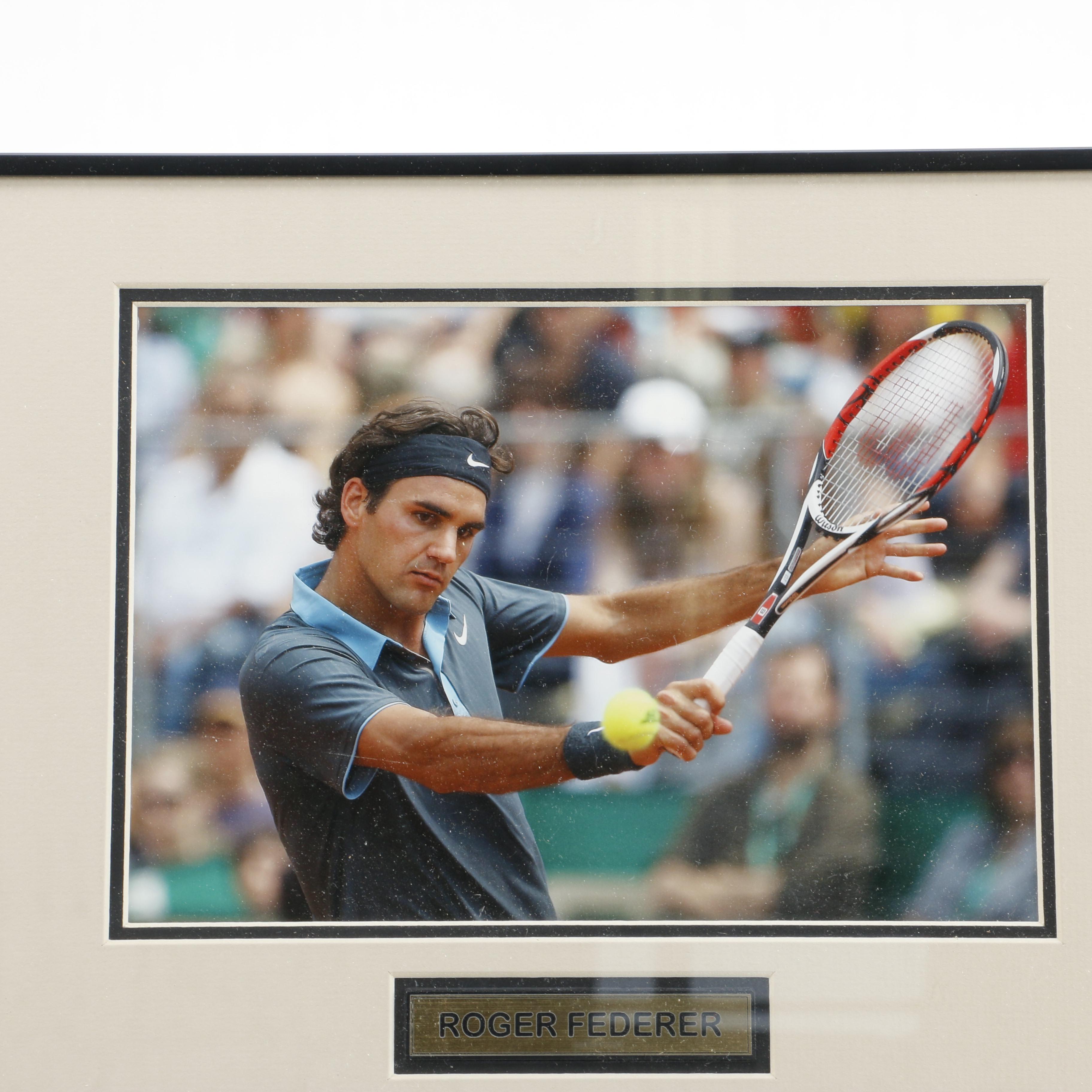 Framed Photograph of Roger Federer
