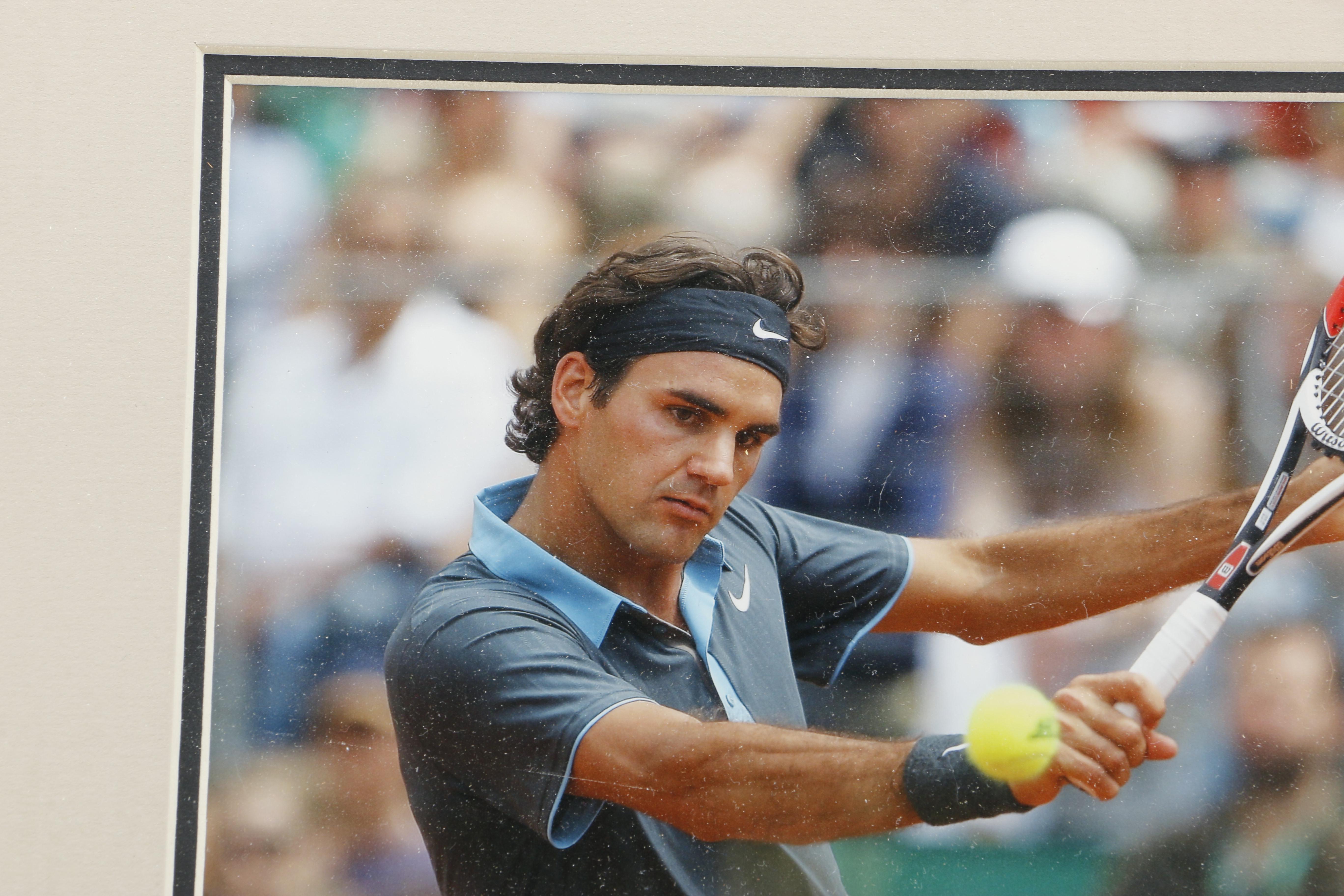 Framed Photograph of Roger Federer