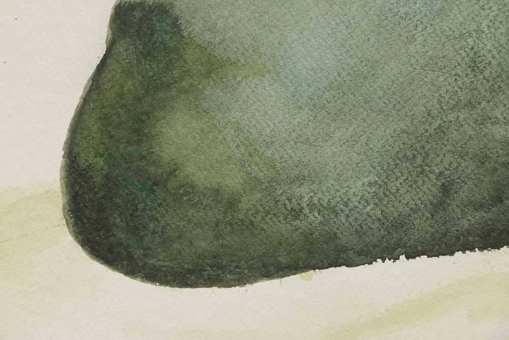 Beth Hertz Watercolor Painting on Paper "Weed + Pear Shape"