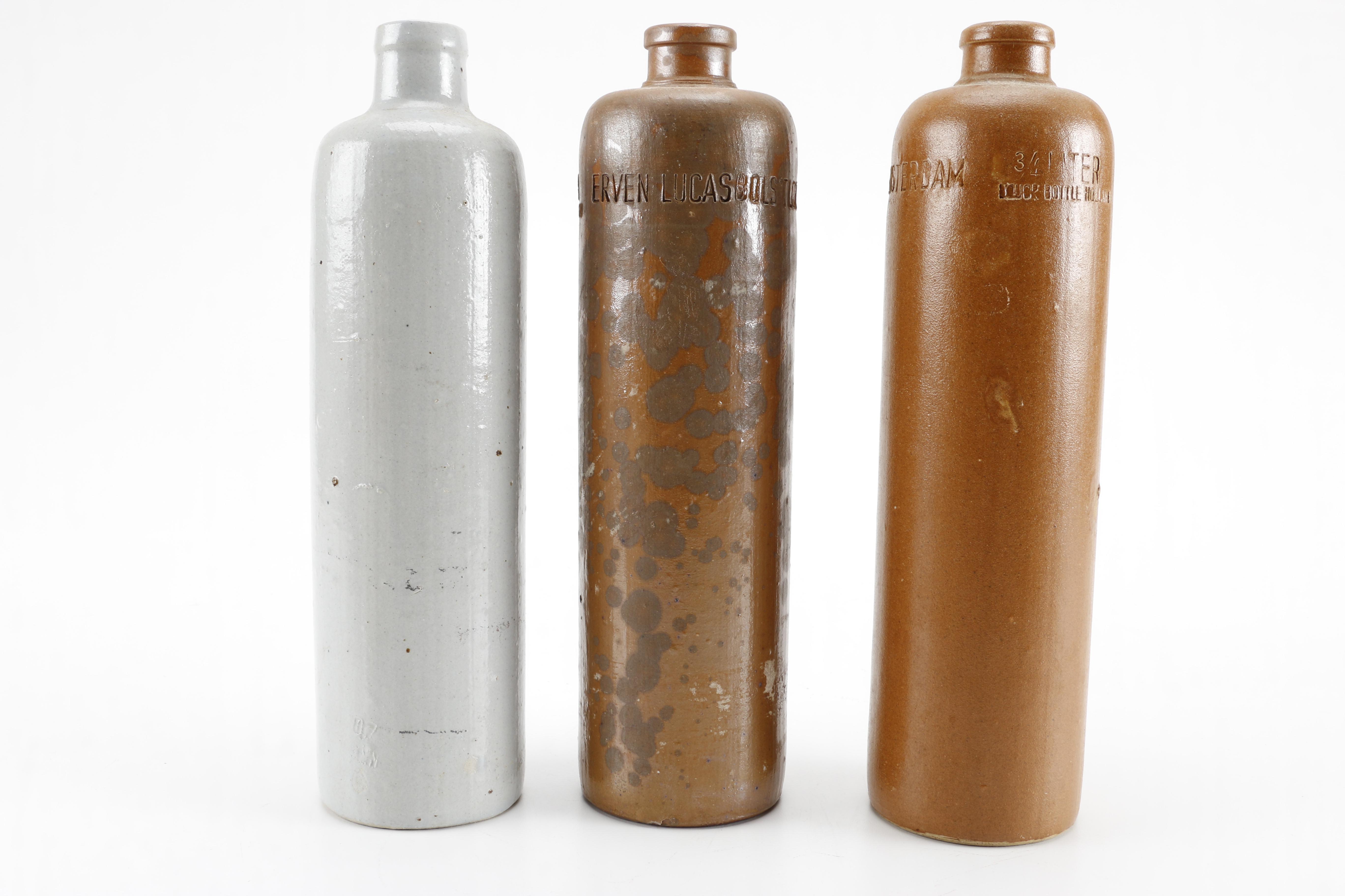 Collection of Vintage Stoneware Crocks Including Erven Lucas Bols