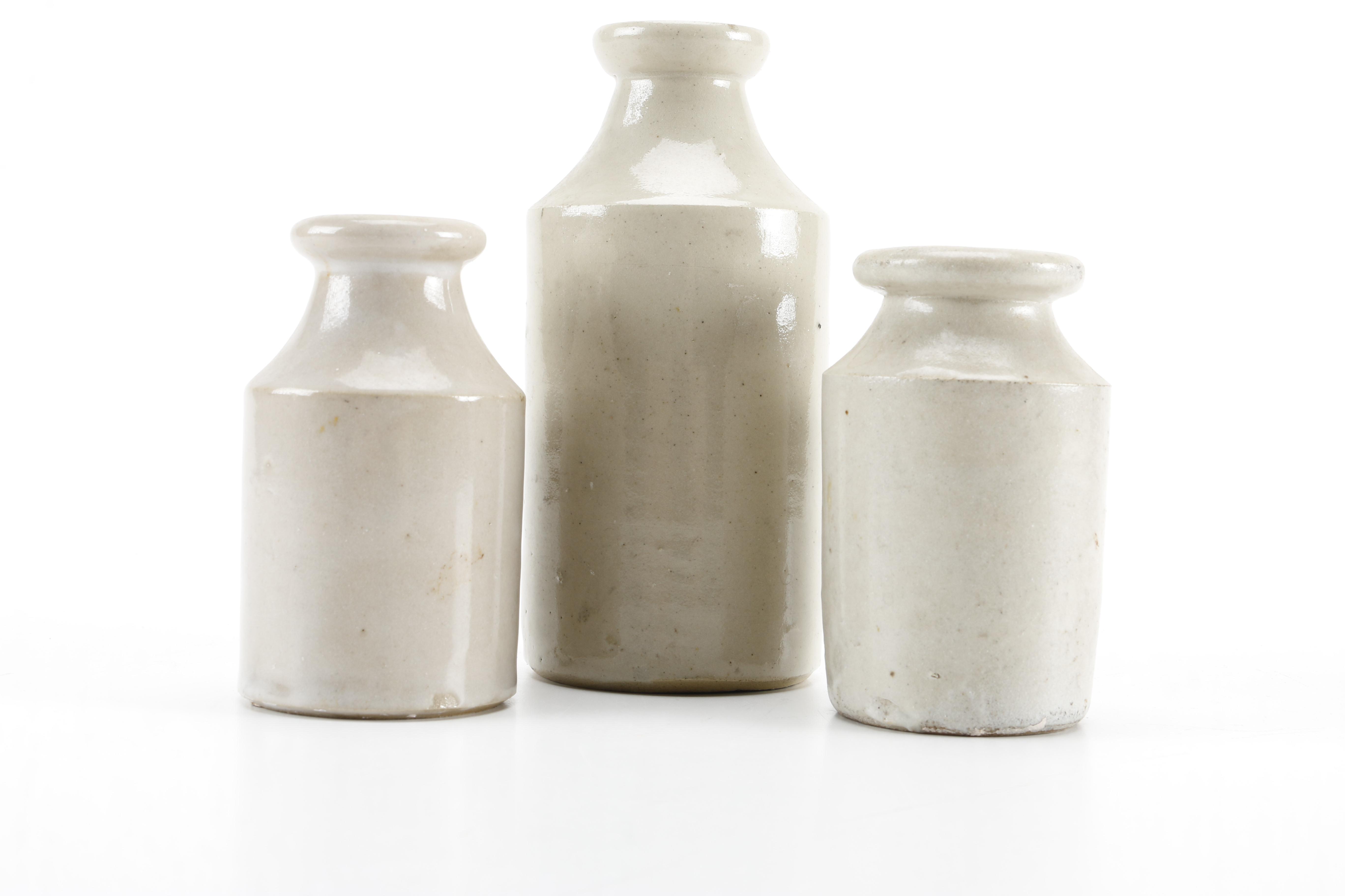 Collection of Vintage Stoneware Crocks Including Erven Lucas Bols