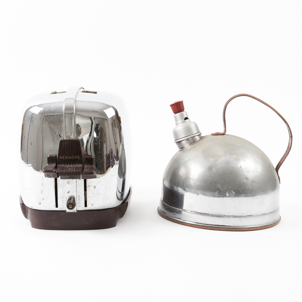 Vintage Kenmore Toaster and  Revere Ware Teapot