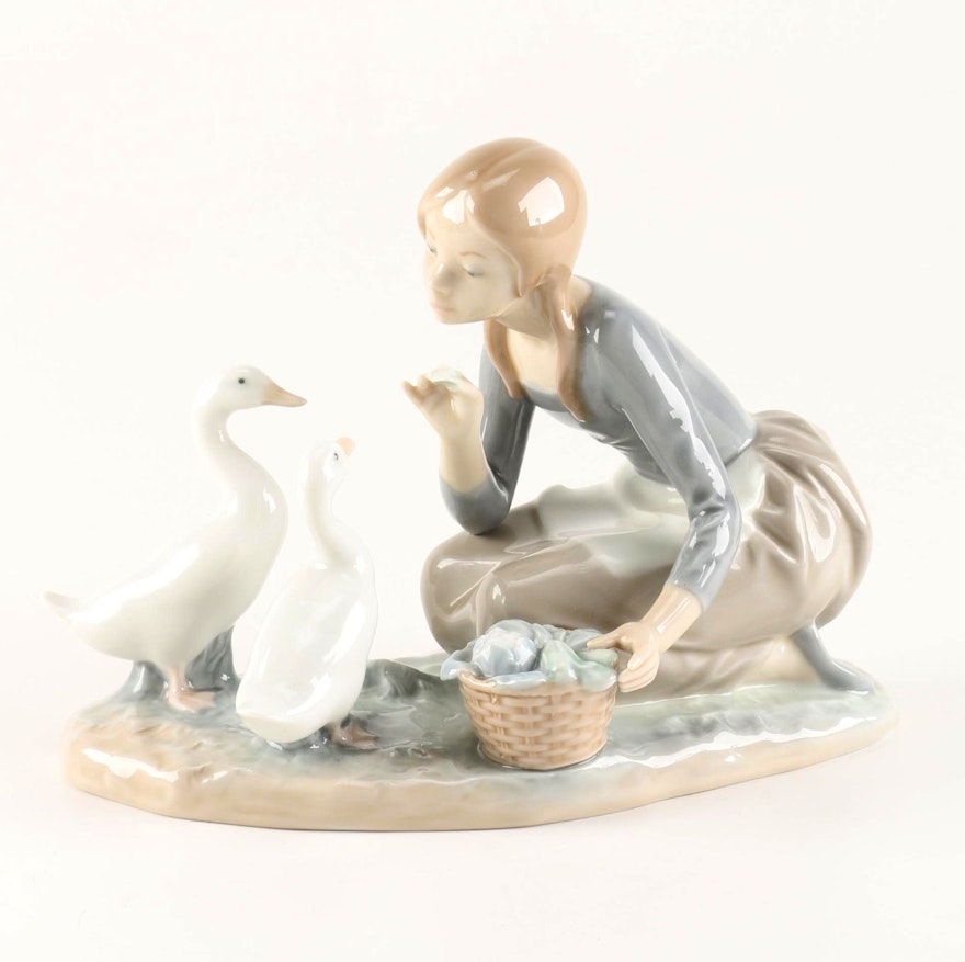 Lladró "Food For Ducks" Figurine