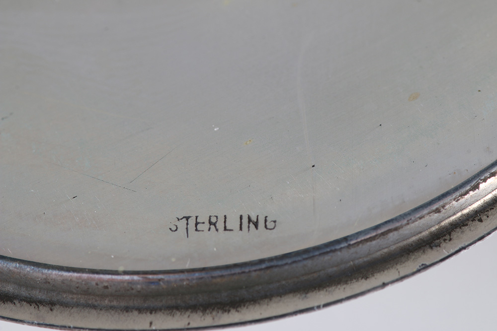 Sterling Silver Compact With Floral Ornamentation