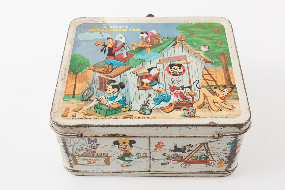Vintage Mickey Mouse Clock and Lunchbox
