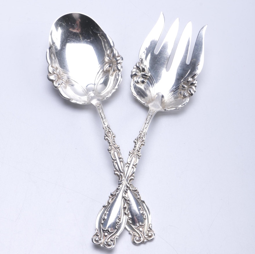 Sterling Silver Serving Spoon and Fork
