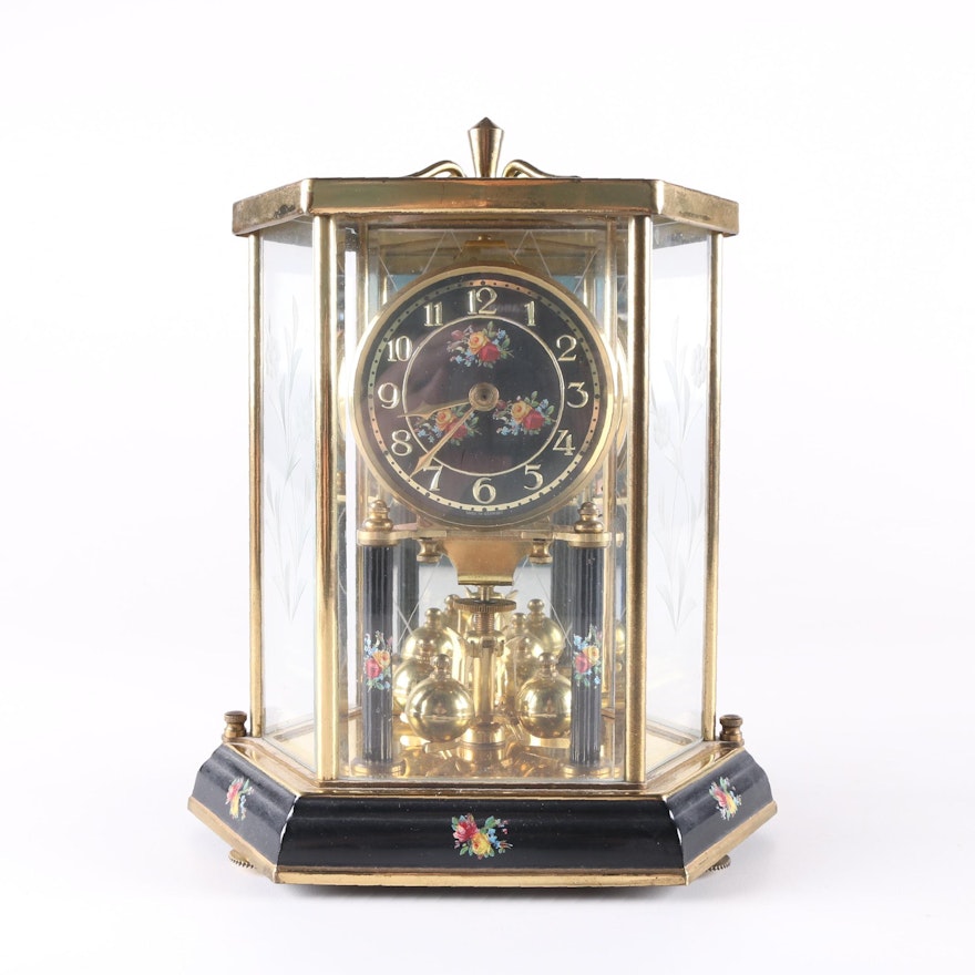 German Brass Mantel Clock