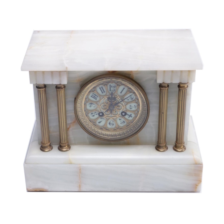 Antique Agate Mantel Clock