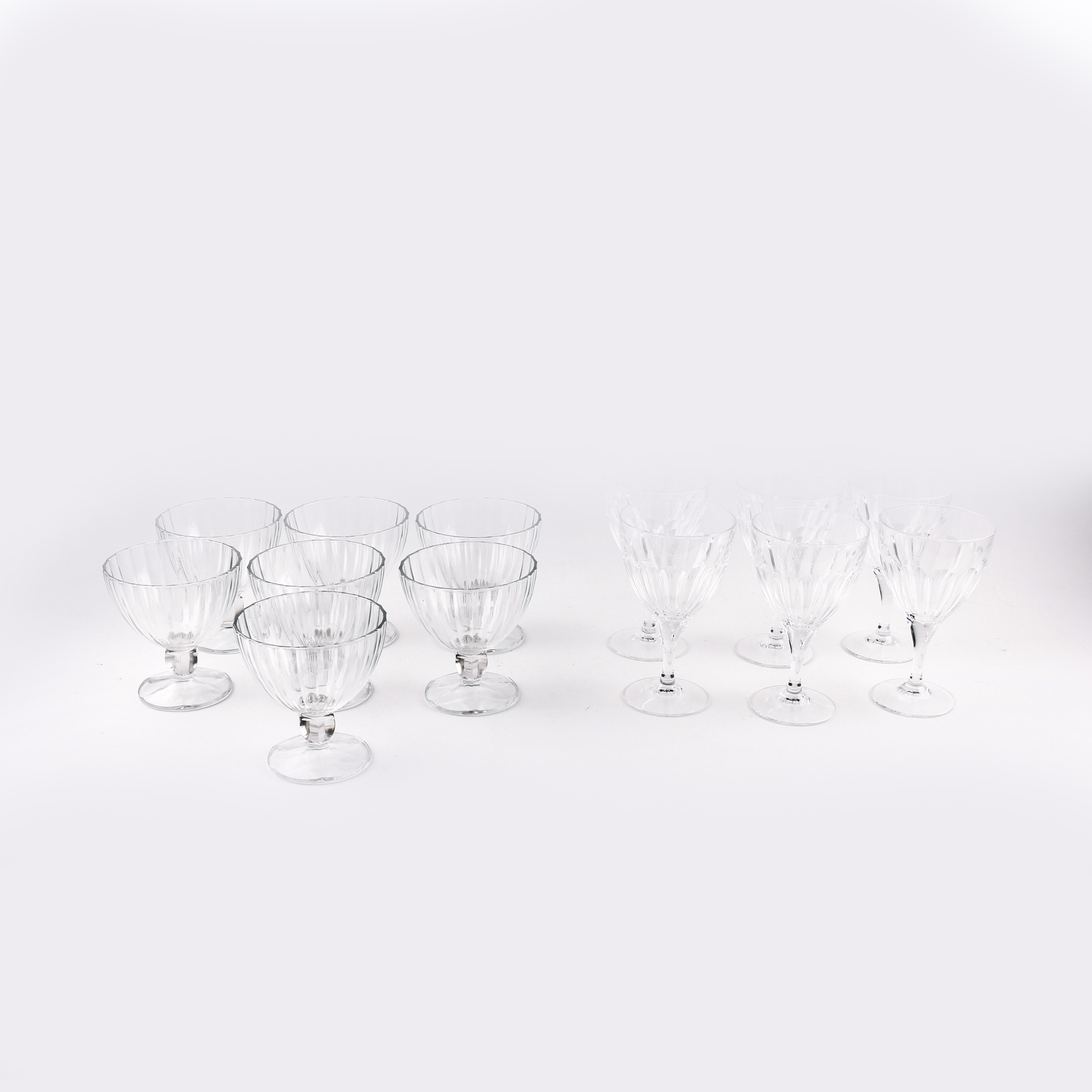 Set of Sherbert Glasses and Pedestal Tumblers
