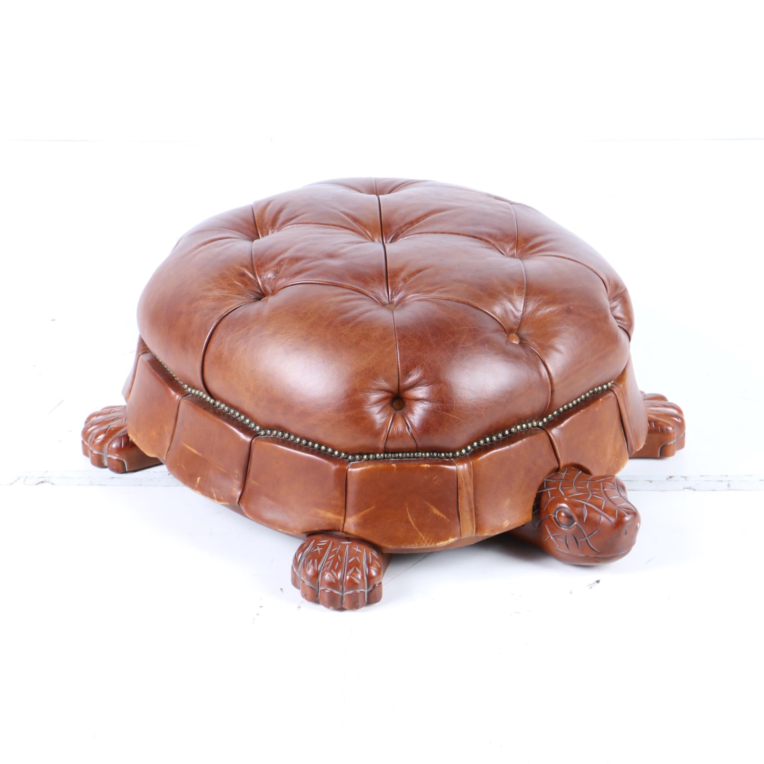 Leather Turtle Ottoman