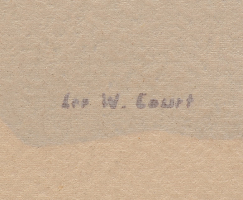 Lee Winslow Court Serigraph of Winter Townscape