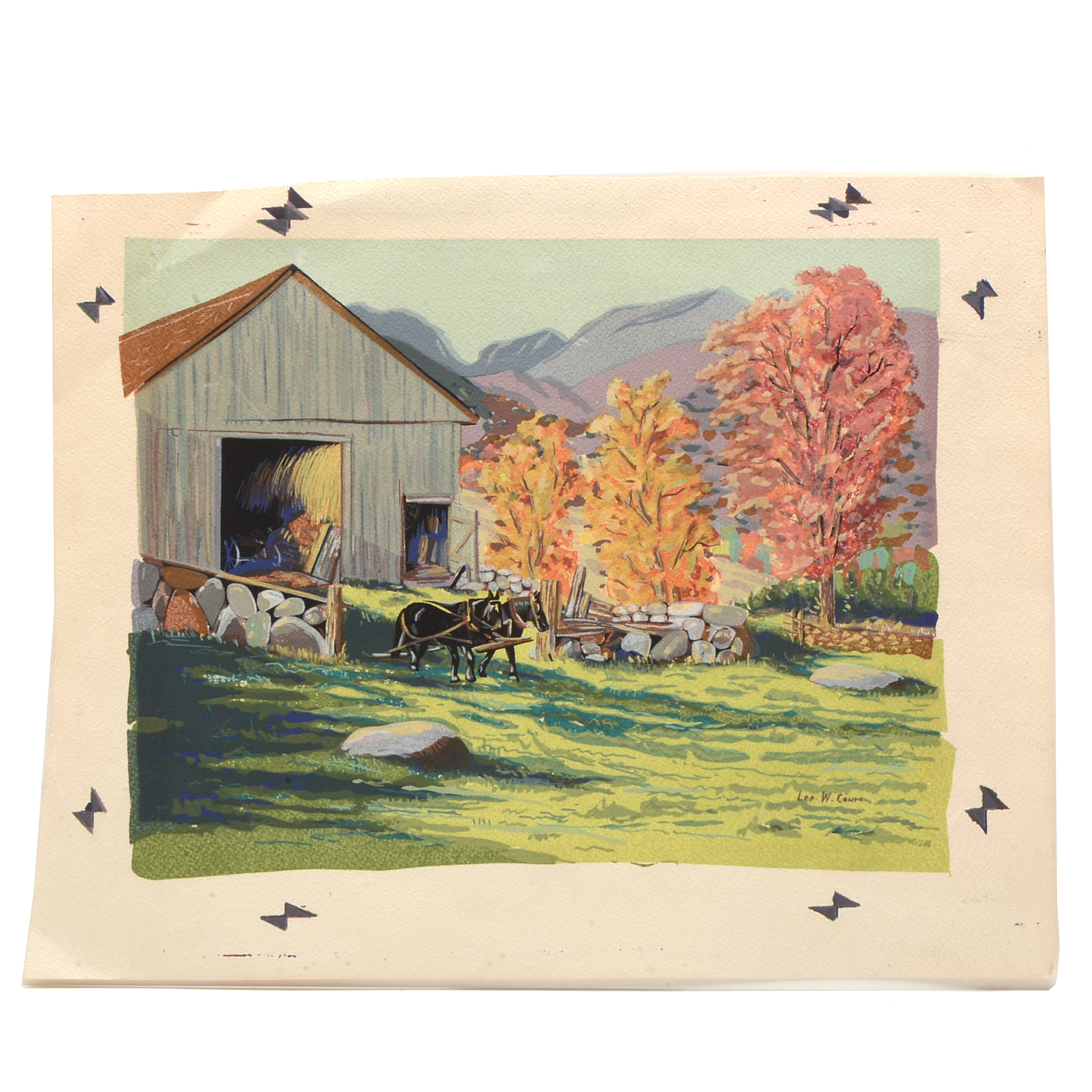 Lee Winslow Court Serigraph "Puckerbrush, New Hampshire"