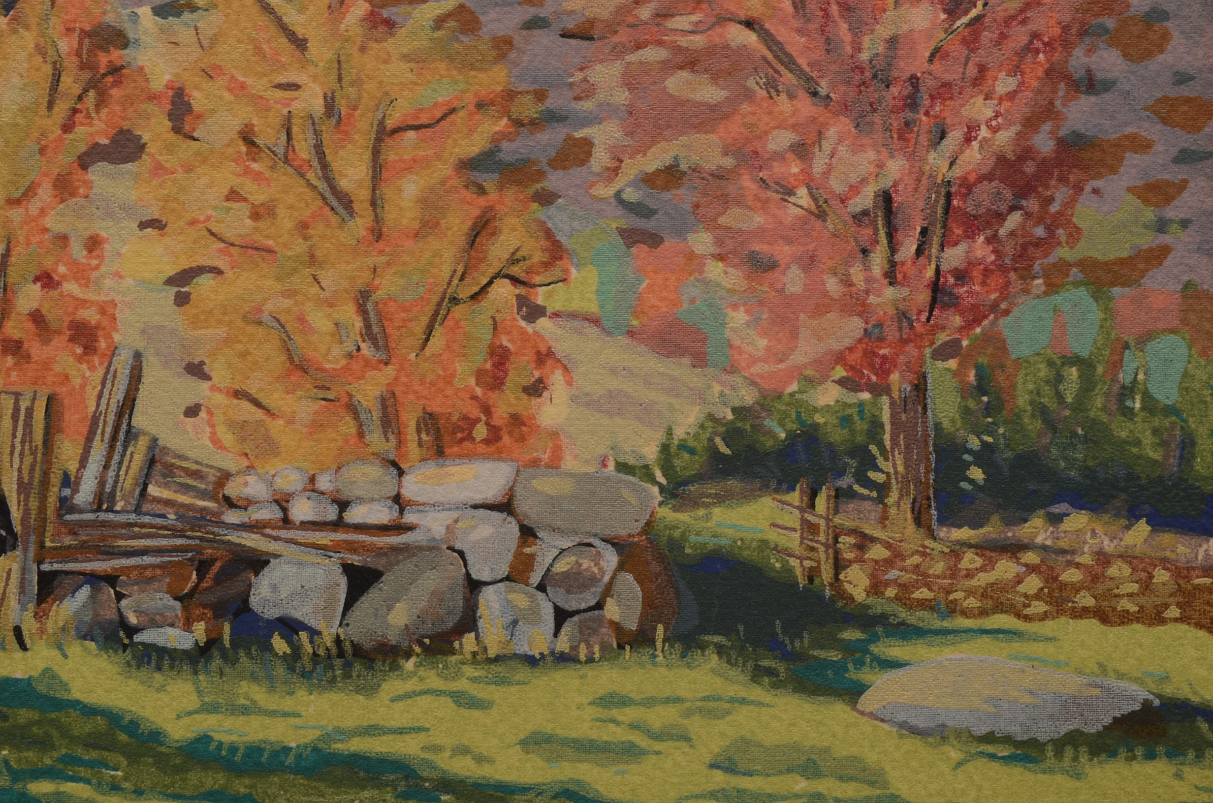 Lee Winslow Court Serigraph "Puckerbrush, New Hampshire"