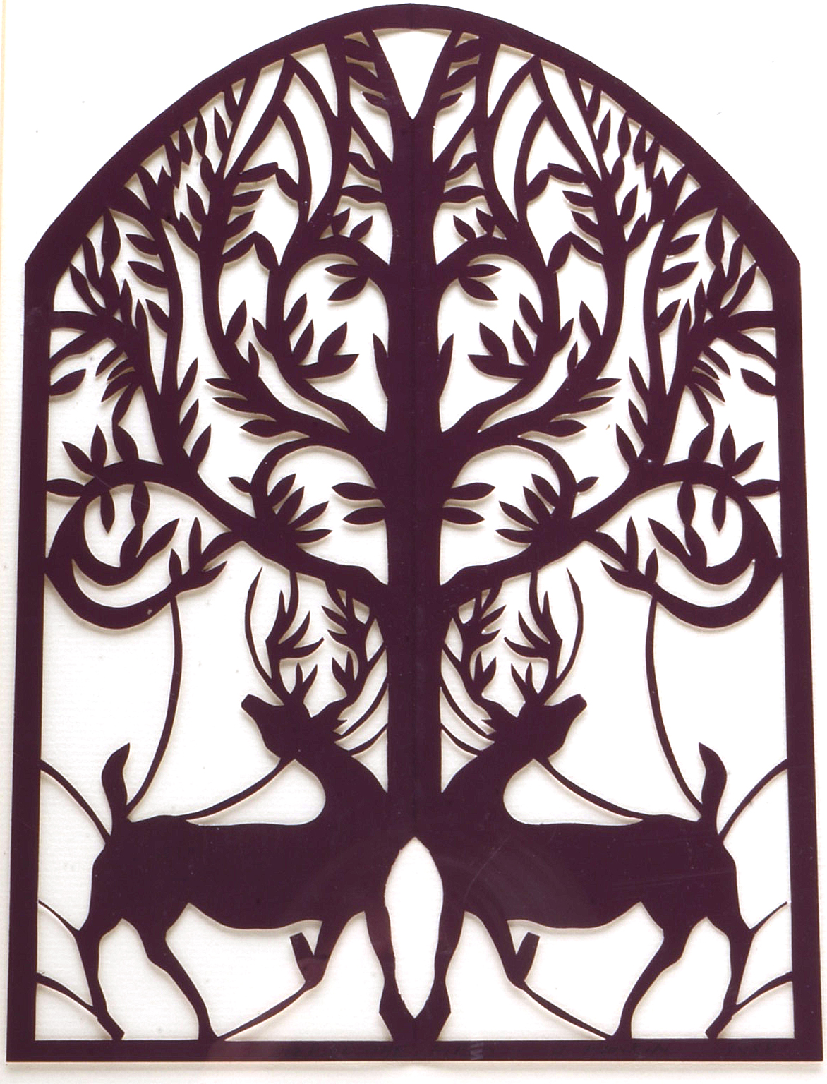 Judith Hankin 1988 Paper Cutout "Deer of the Field"