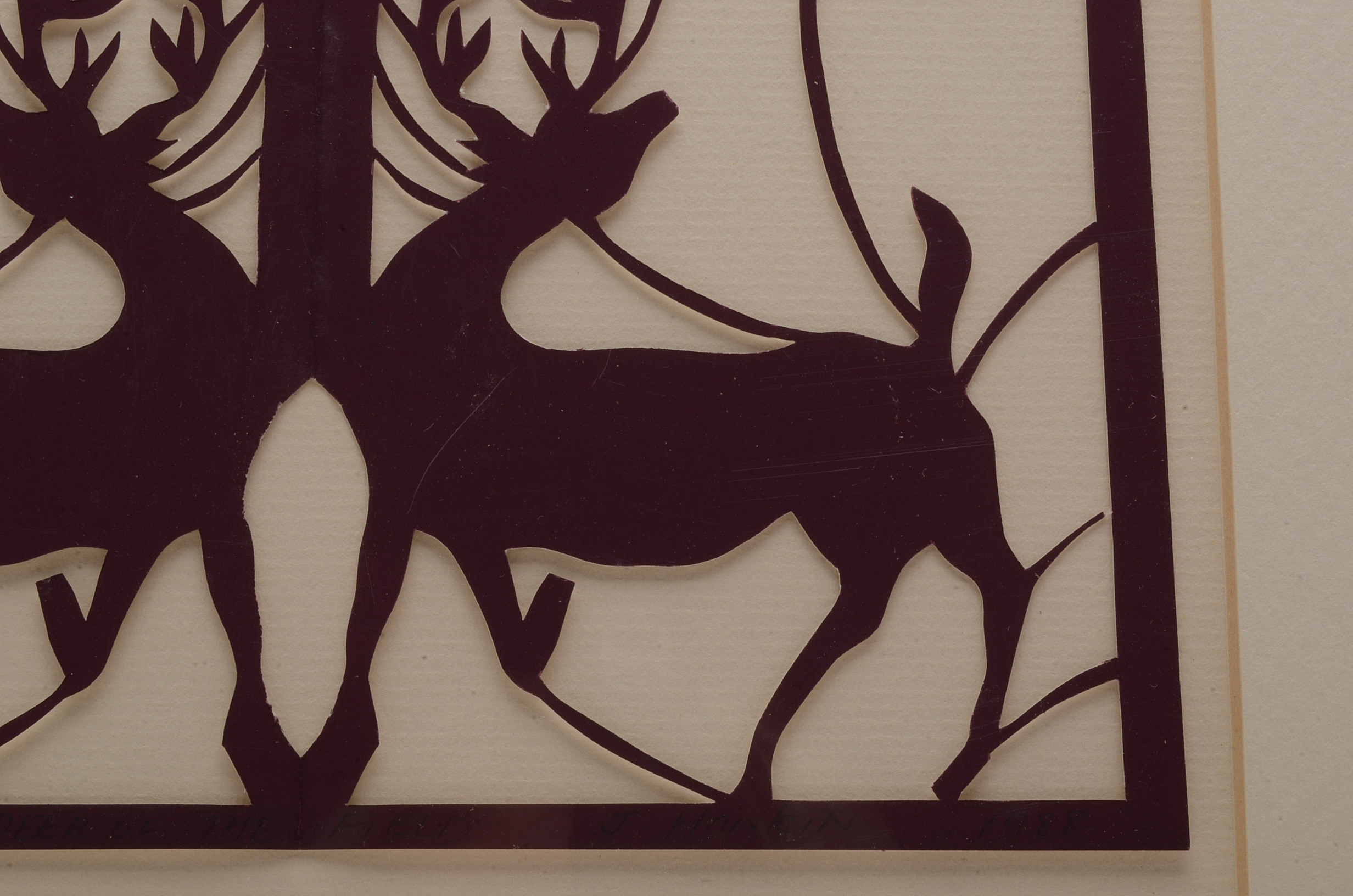 Judith Hankin 1988 Paper Cutout "Deer of the Field"