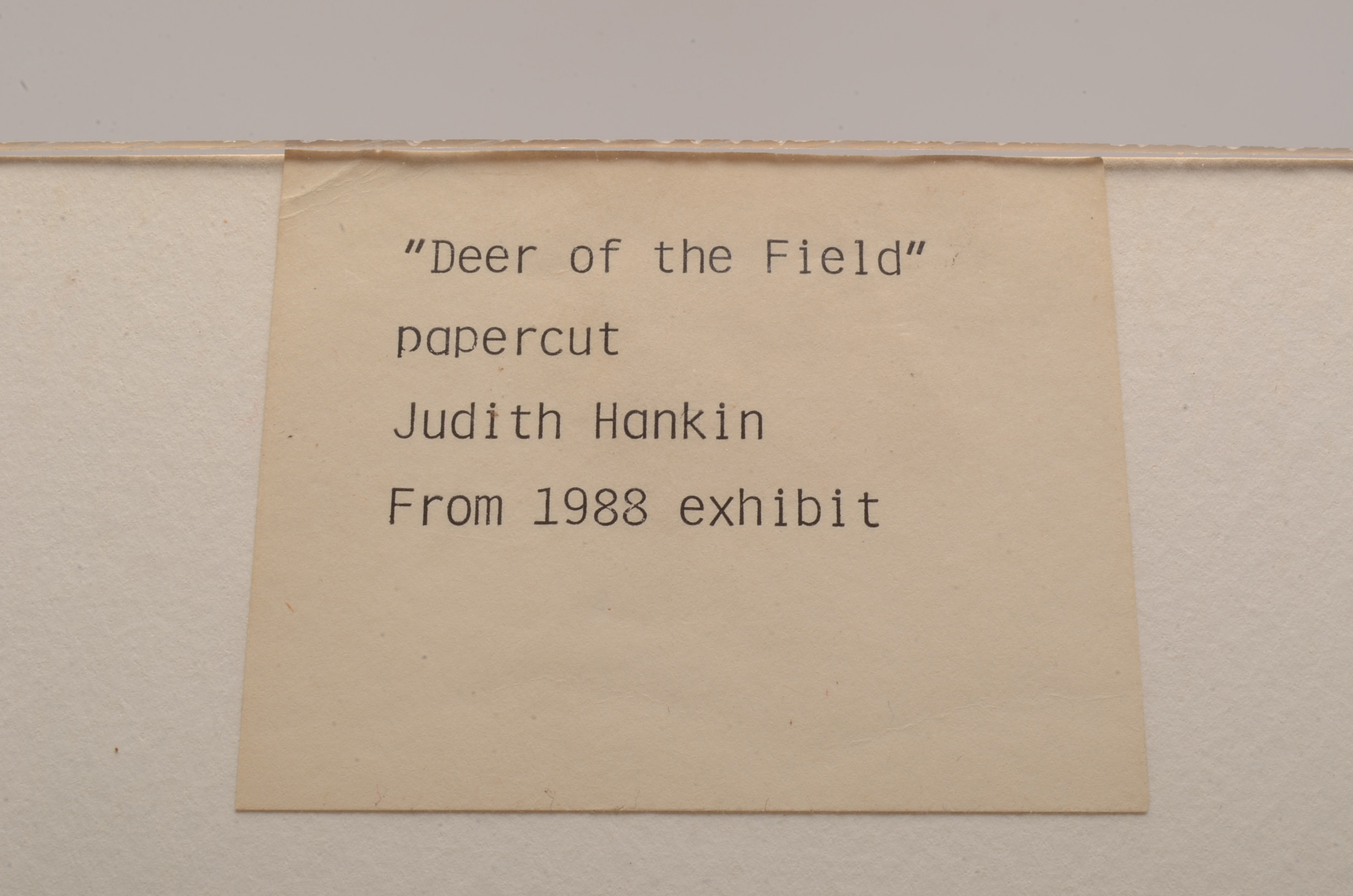 Judith Hankin 1988 Paper Cutout "Deer of the Field"