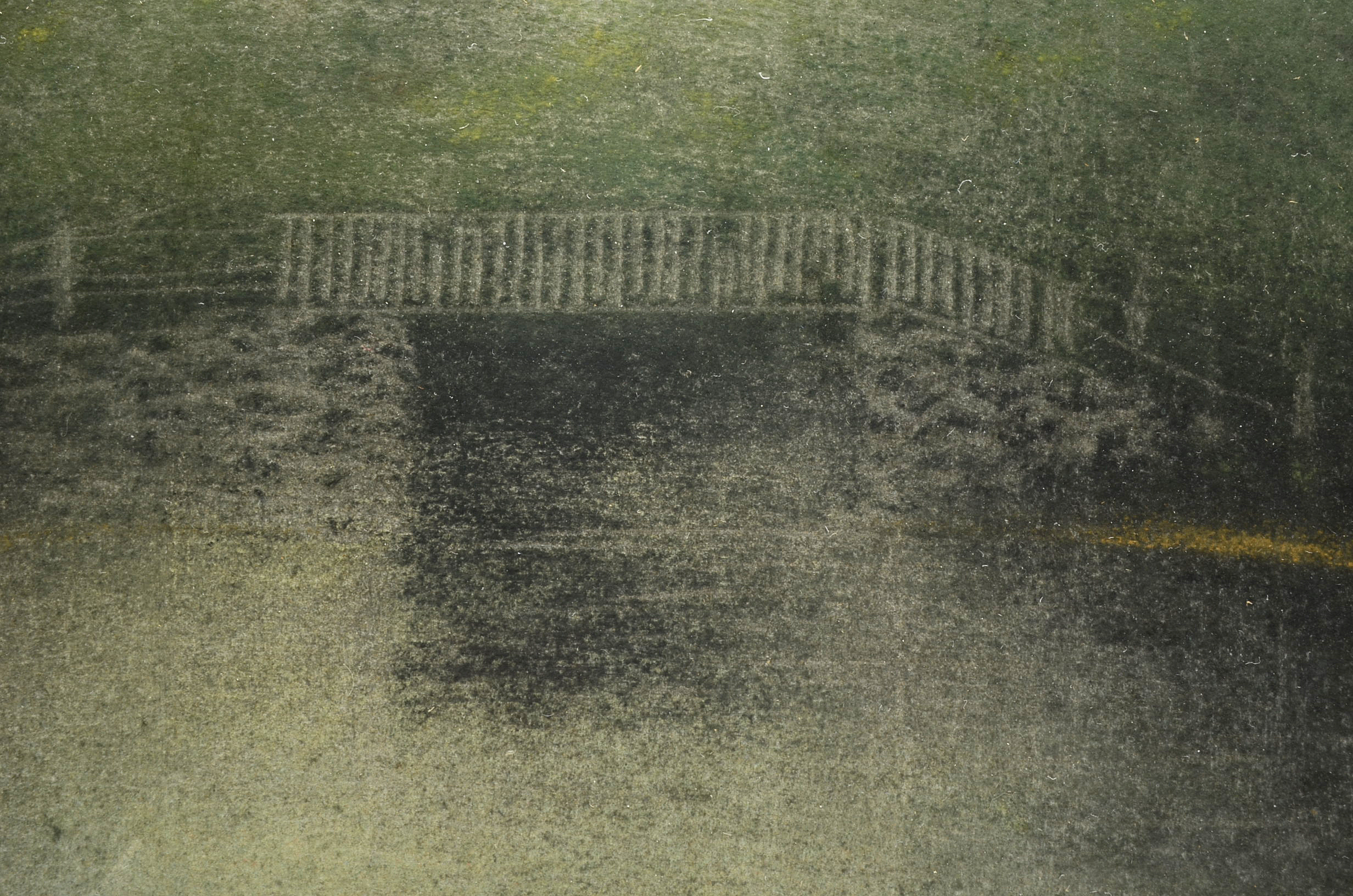 Original 19th Century Pastel Landscape Drawing