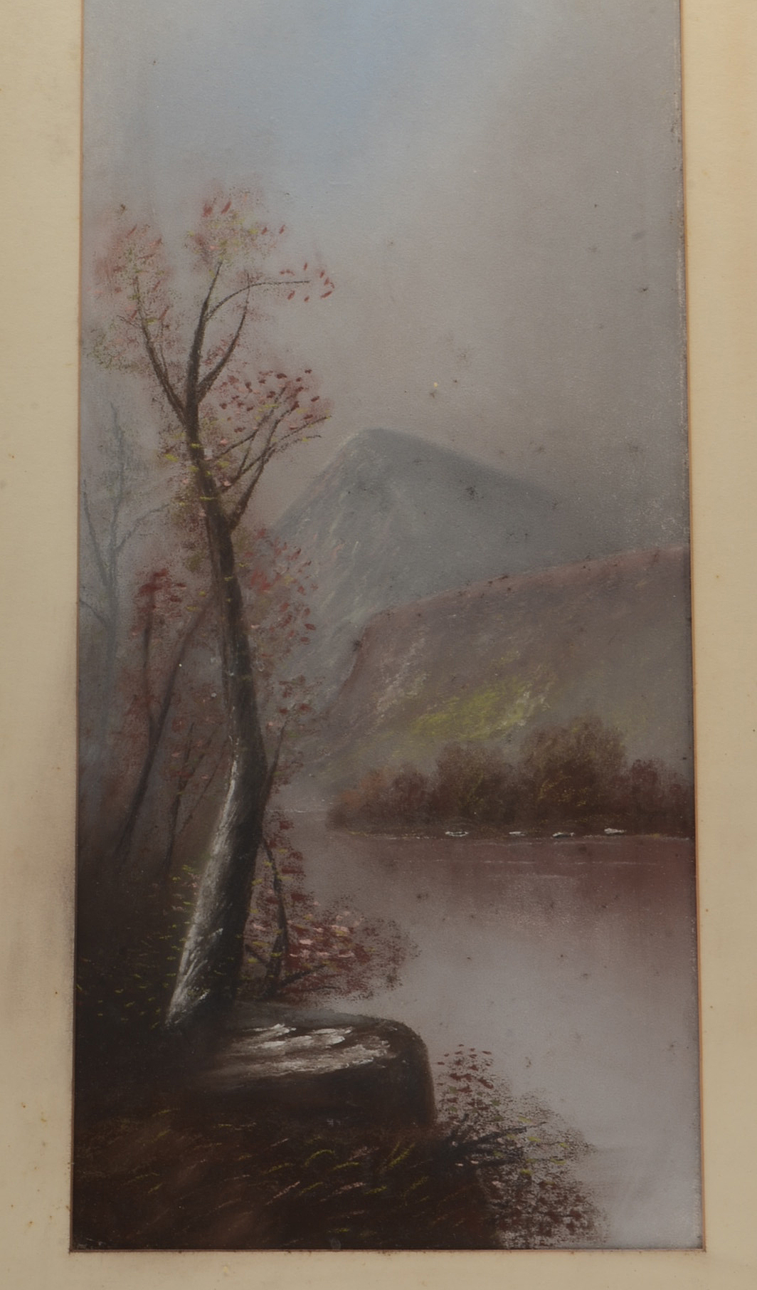 Original 19th Century Pastel Landscape Drawing