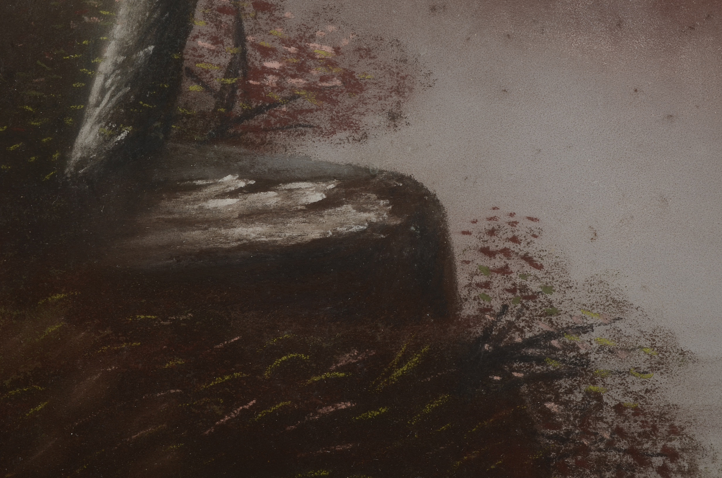 Original 19th Century Pastel Landscape Drawing