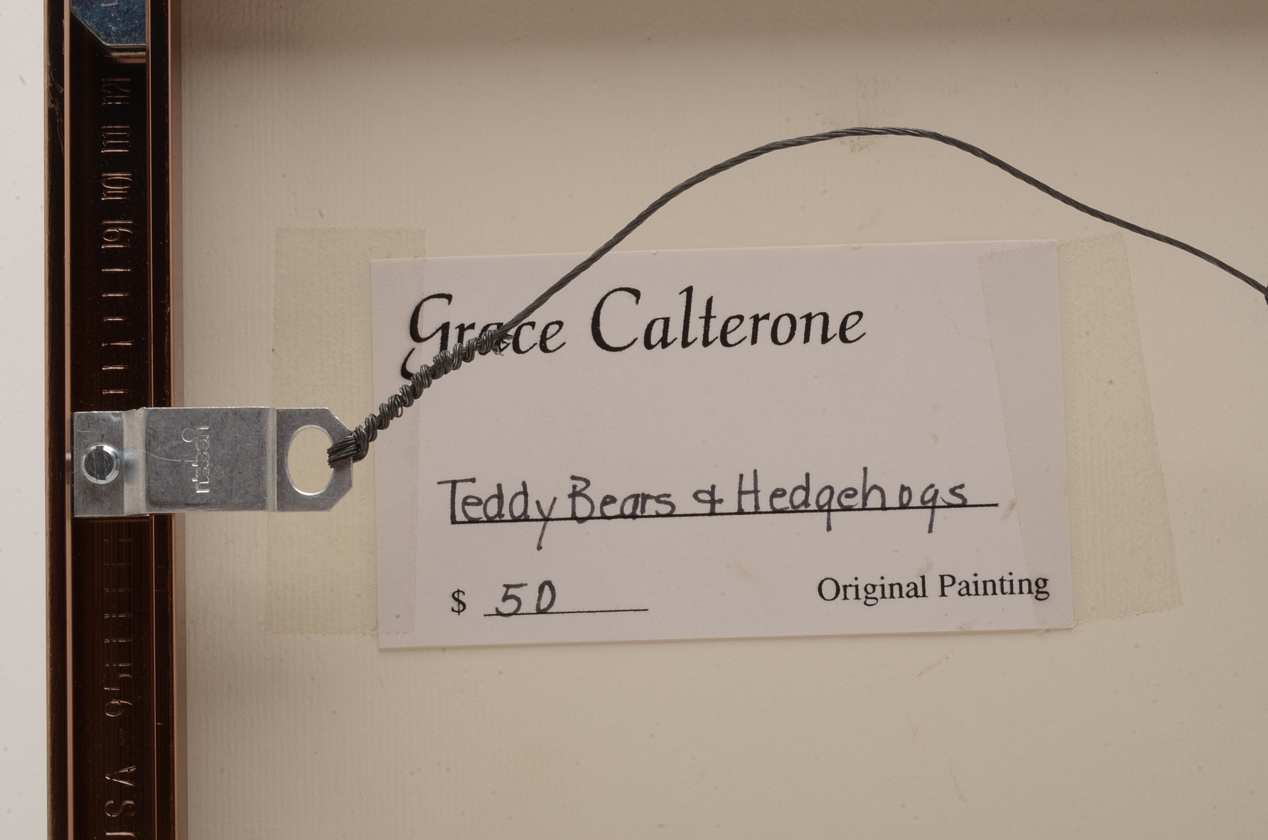 Grace Calterone Original Watercolor "Teddy Bears + Hedgehogs"