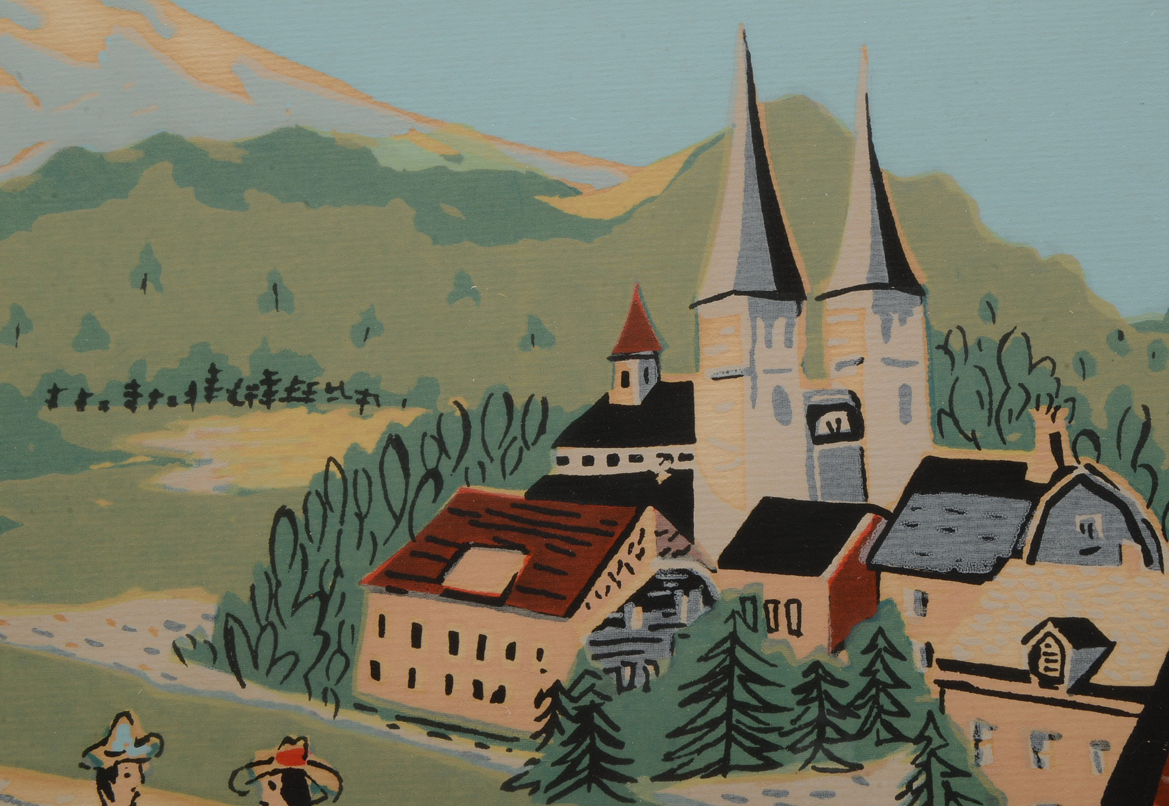 Two Nicholas Takis 1930s Serigraphs of European Townscapes