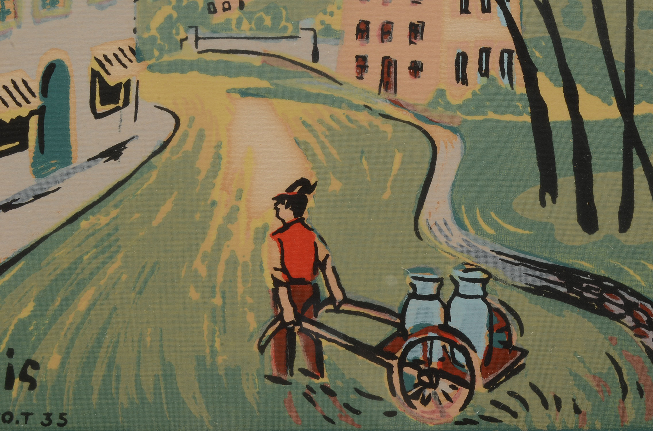 Two Nicholas Takis 1930s Serigraphs of European Townscapes