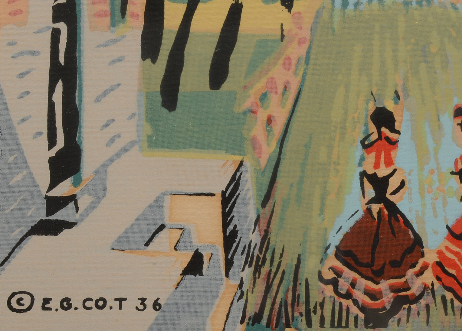 Two Nicholas Takis 1930s Serigraphs of European Townscapes