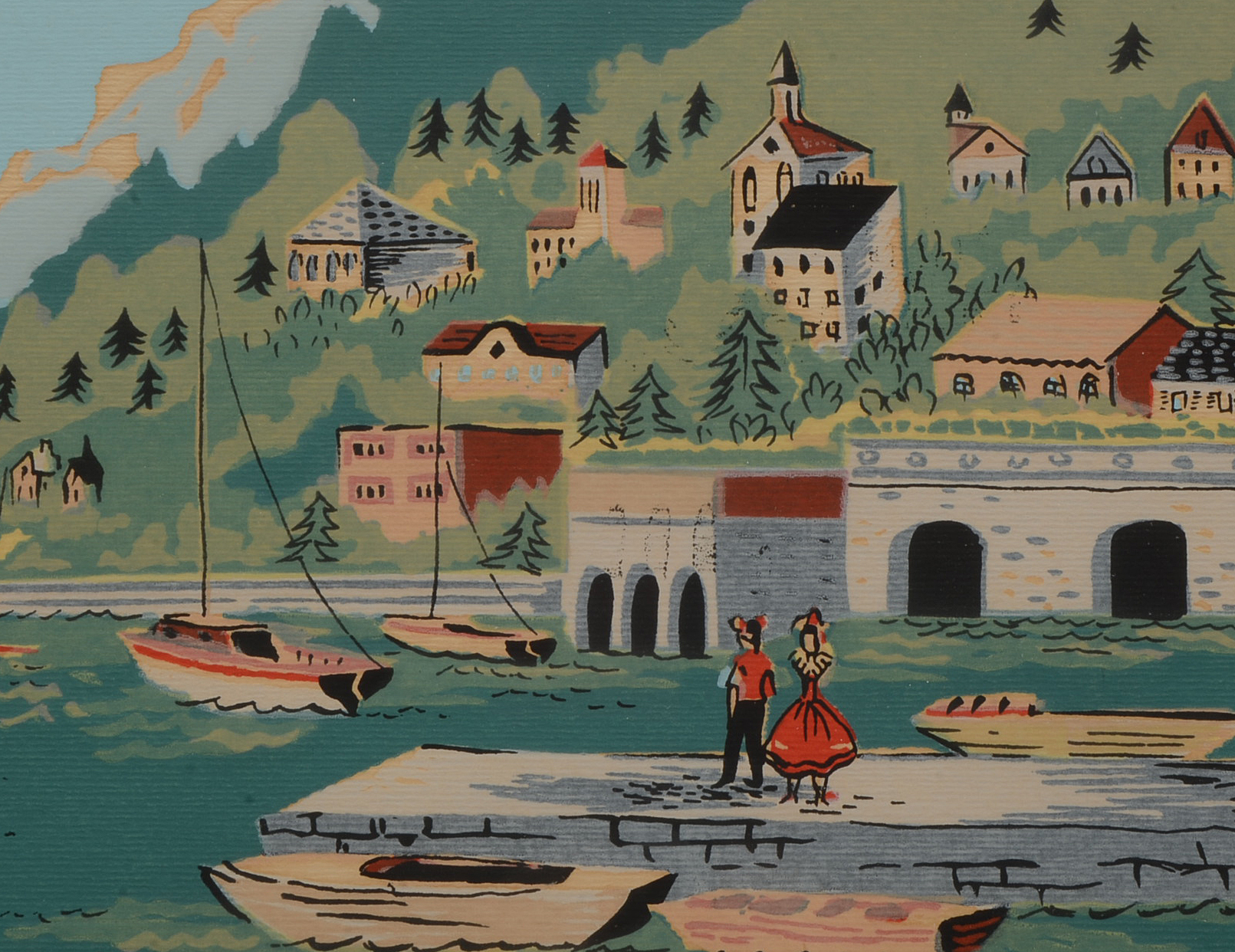 Two Nicholas Takis 1930s Serigraphs of European Townscapes