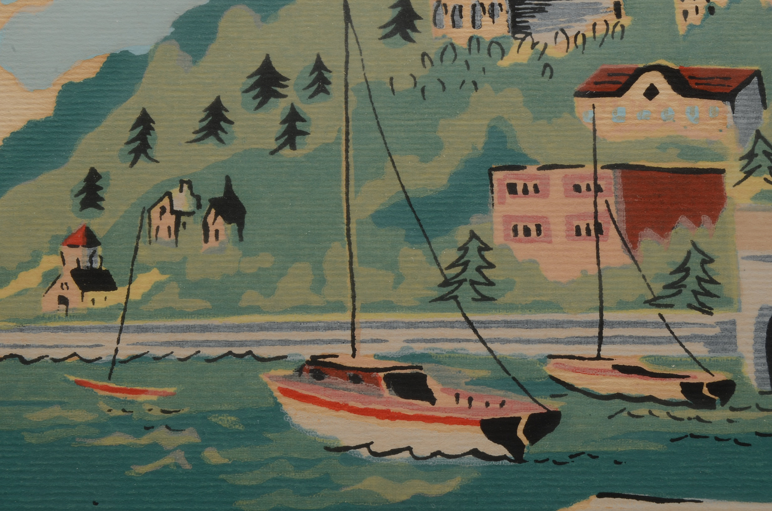 Two Nicholas Takis 1930s Serigraphs of European Townscapes