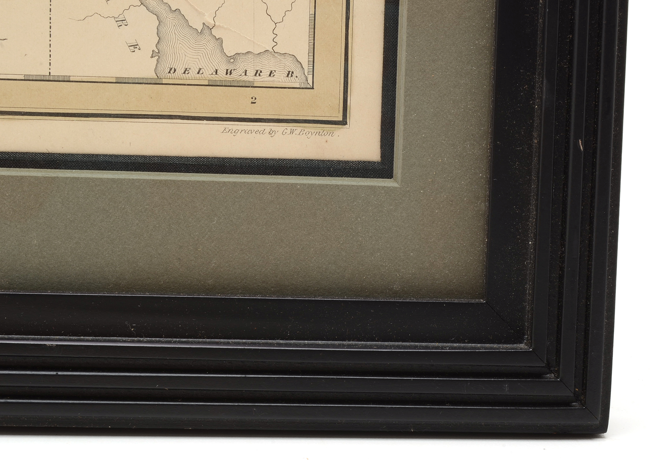 G. W. Boynton 1838 Hand-Colored Atlas Plate Engraving of Pennsylvania