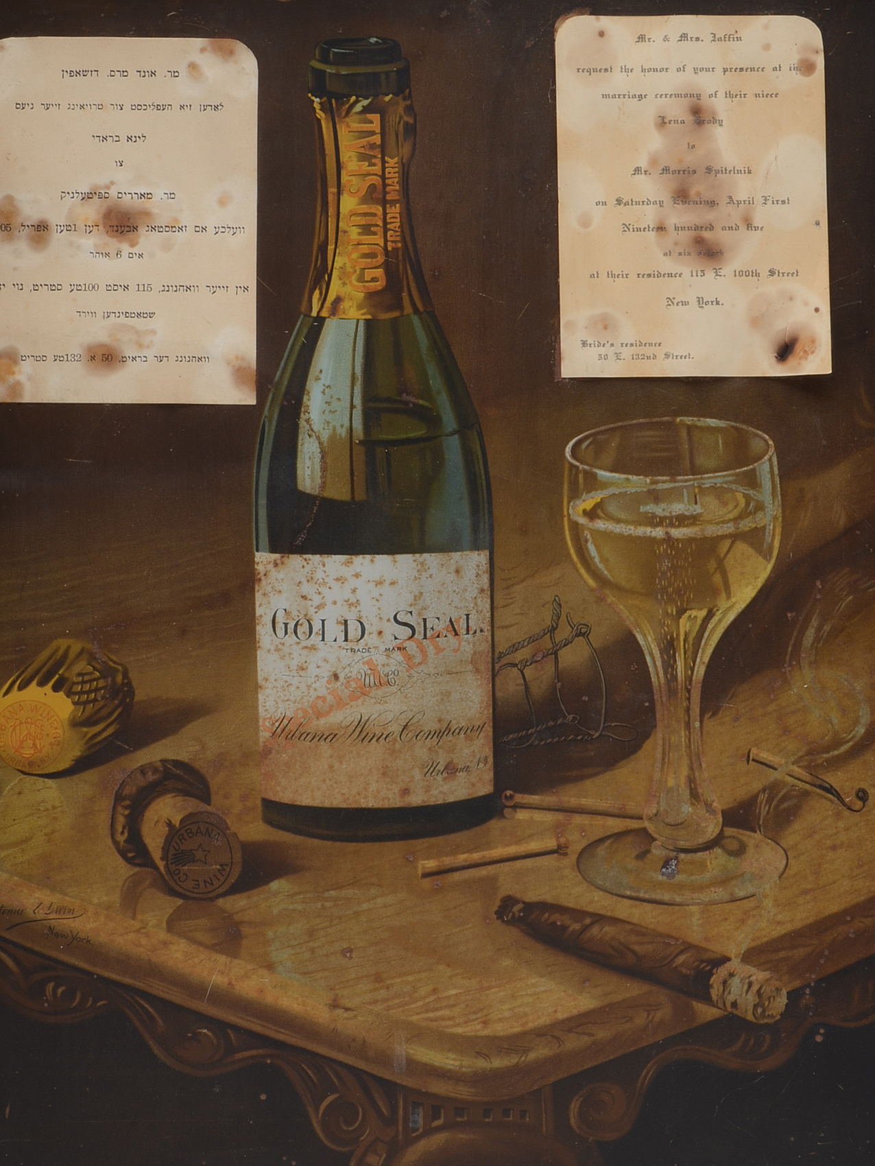 Antique 1905 Chromolithograph Advertisement on Metal