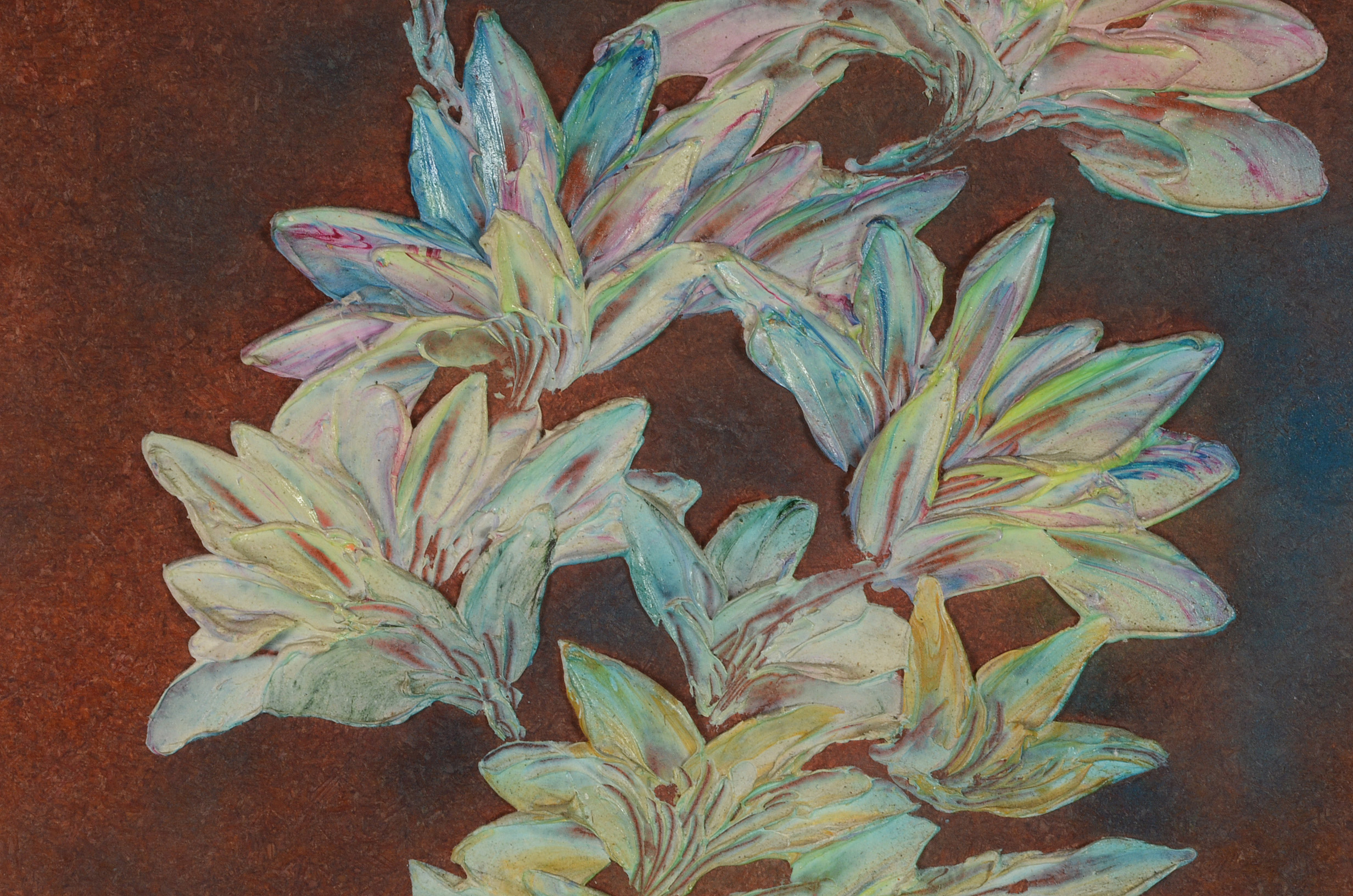 Louis Spiegel Original 1972 Oil on Board Impasto Still Life