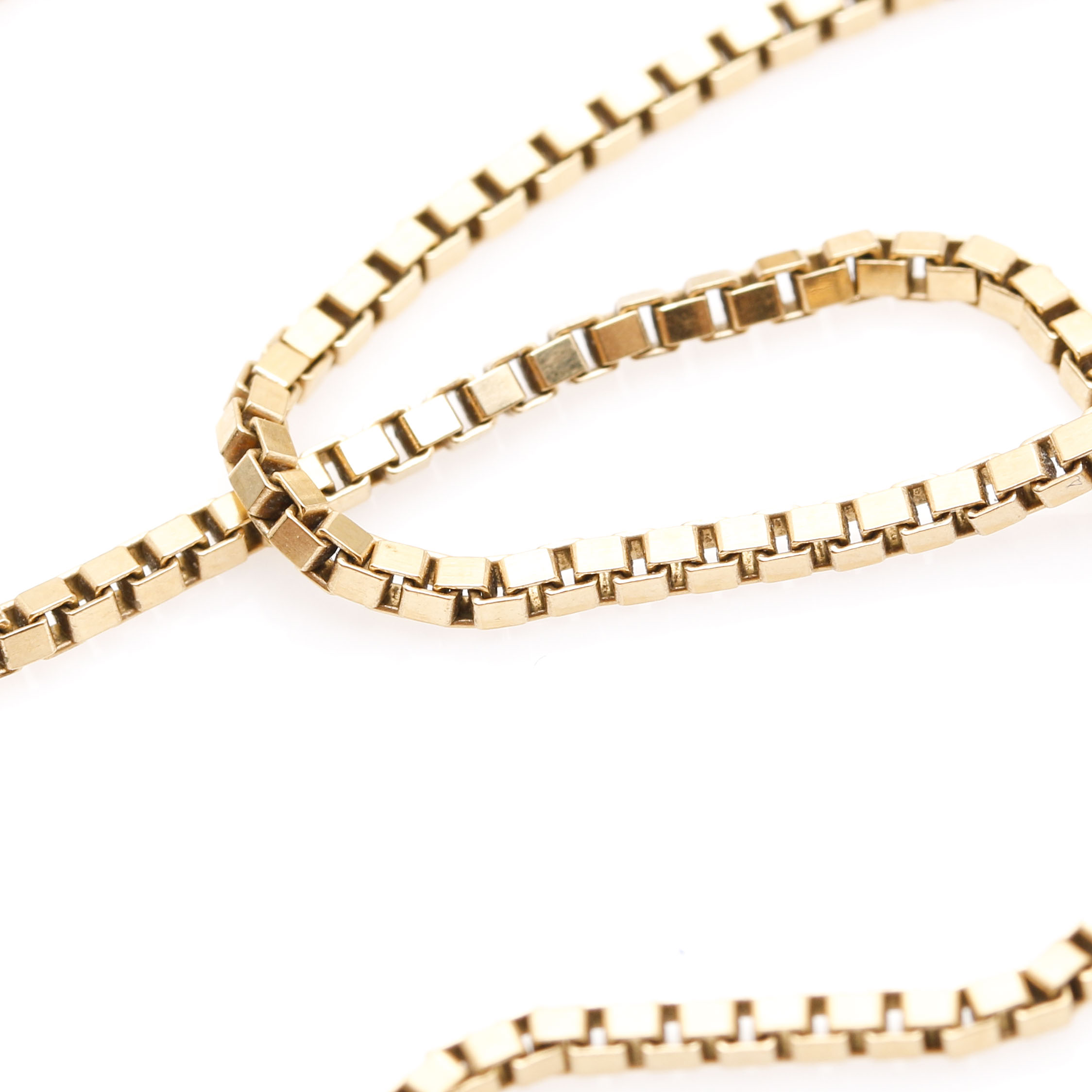 18K Yellow Gold Box Chain Necklace