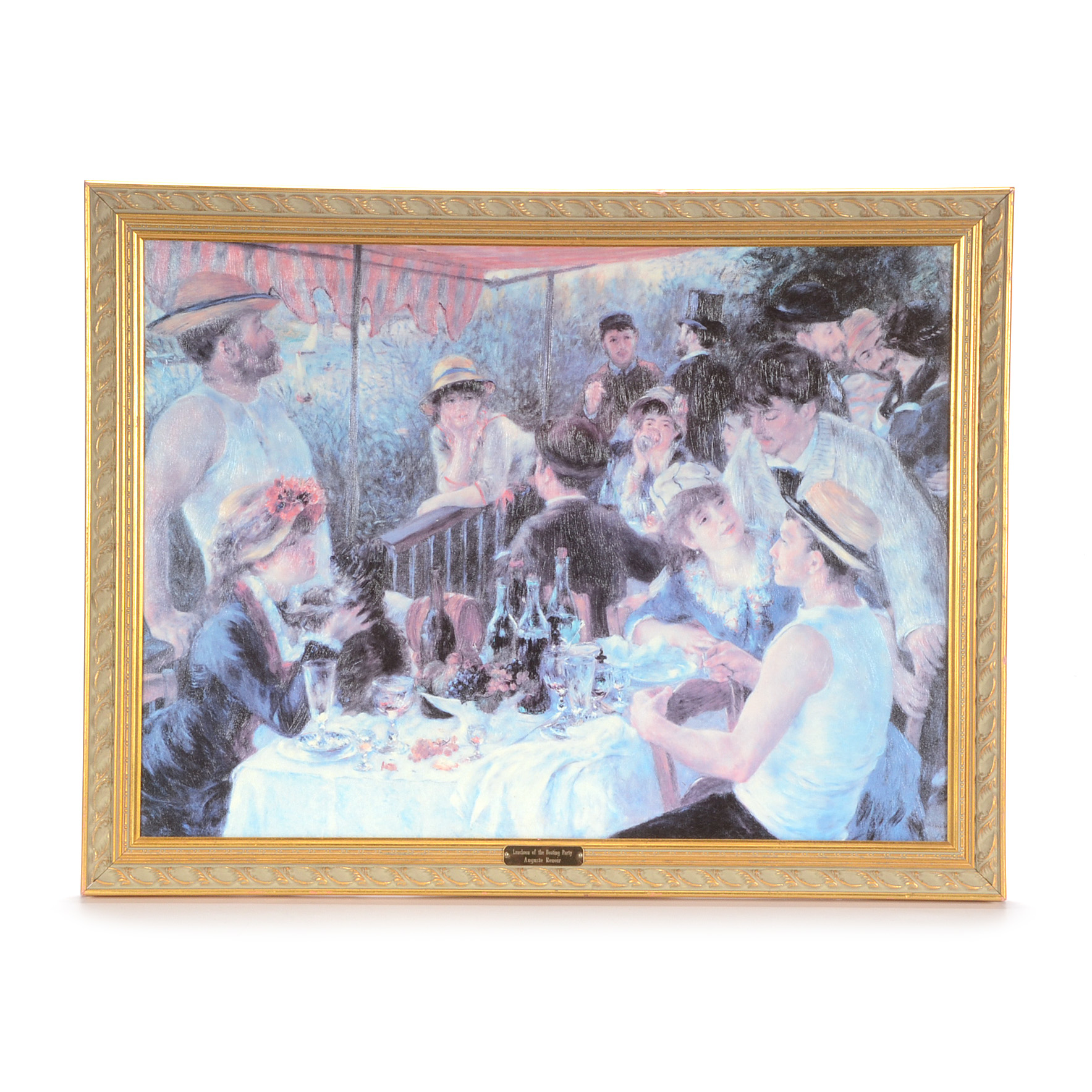 Offset Lithographic Reproduction on Canvas after Pierre-Auguste Renoir "Luncheon of the Boating Party"