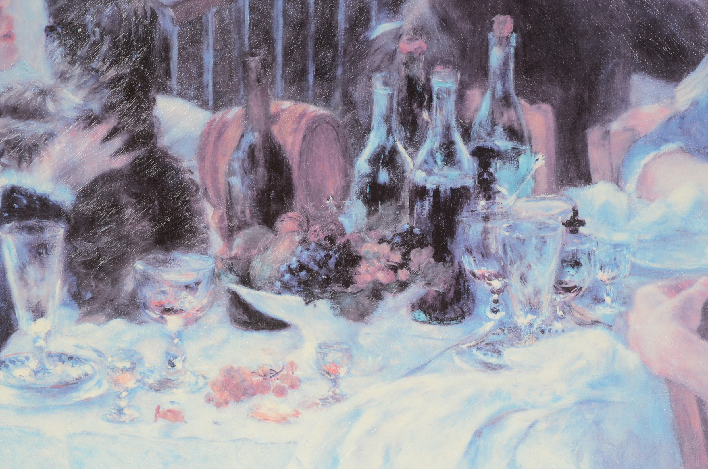 Offset Lithographic Reproduction on Canvas after Pierre-Auguste Renoir "Luncheon of the Boating Party"