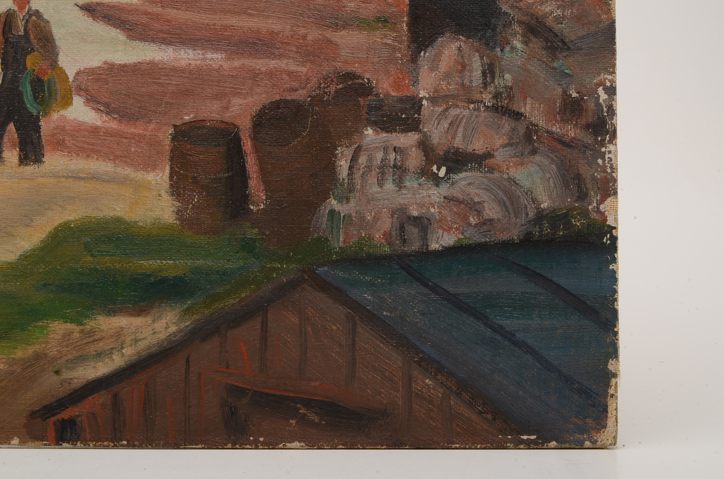 Michael Kelly Original 1939 Oil Coastal Scene on Canvas Board