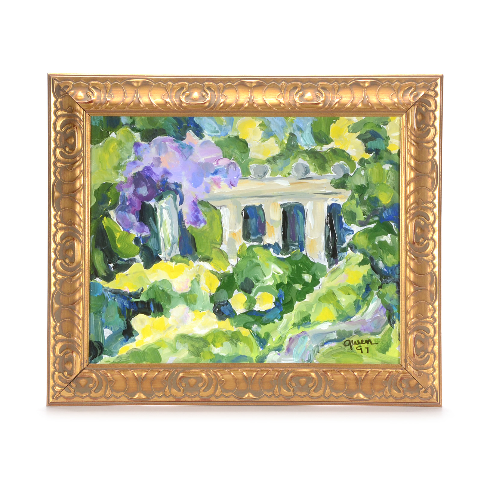 Original 1997 Oil on Masonite Signed Gwen "Ault Park"