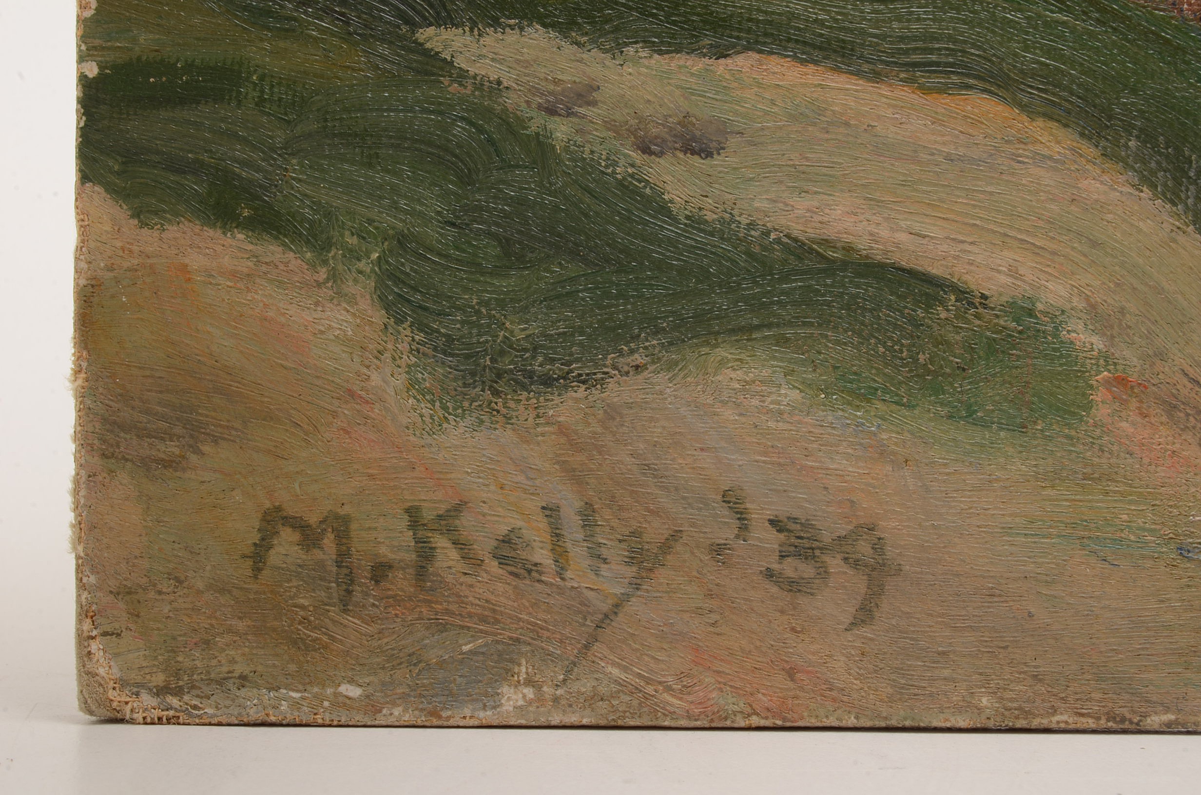 Michael Kelly Original 1939 Oil Coastal Scene on Canvas Board