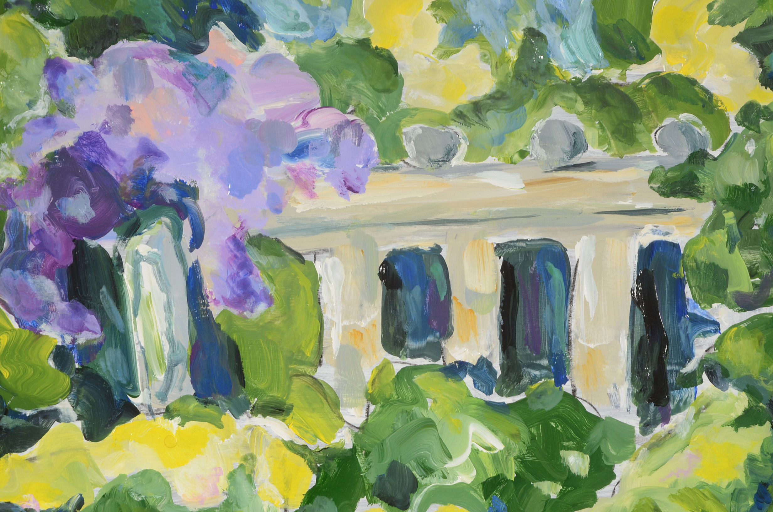 Original 1997 Oil on Masonite Signed Gwen "Ault Park"