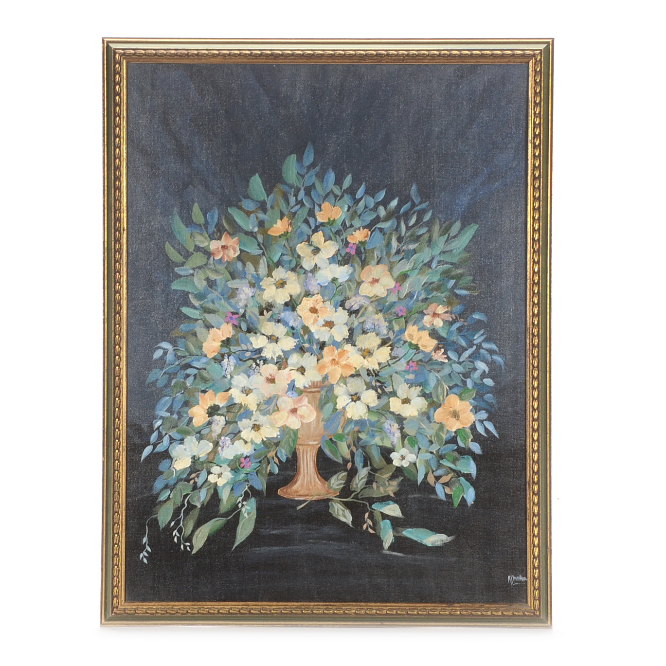 R. L. Walker Original Acrylic Floral Still Life on Canvas Board