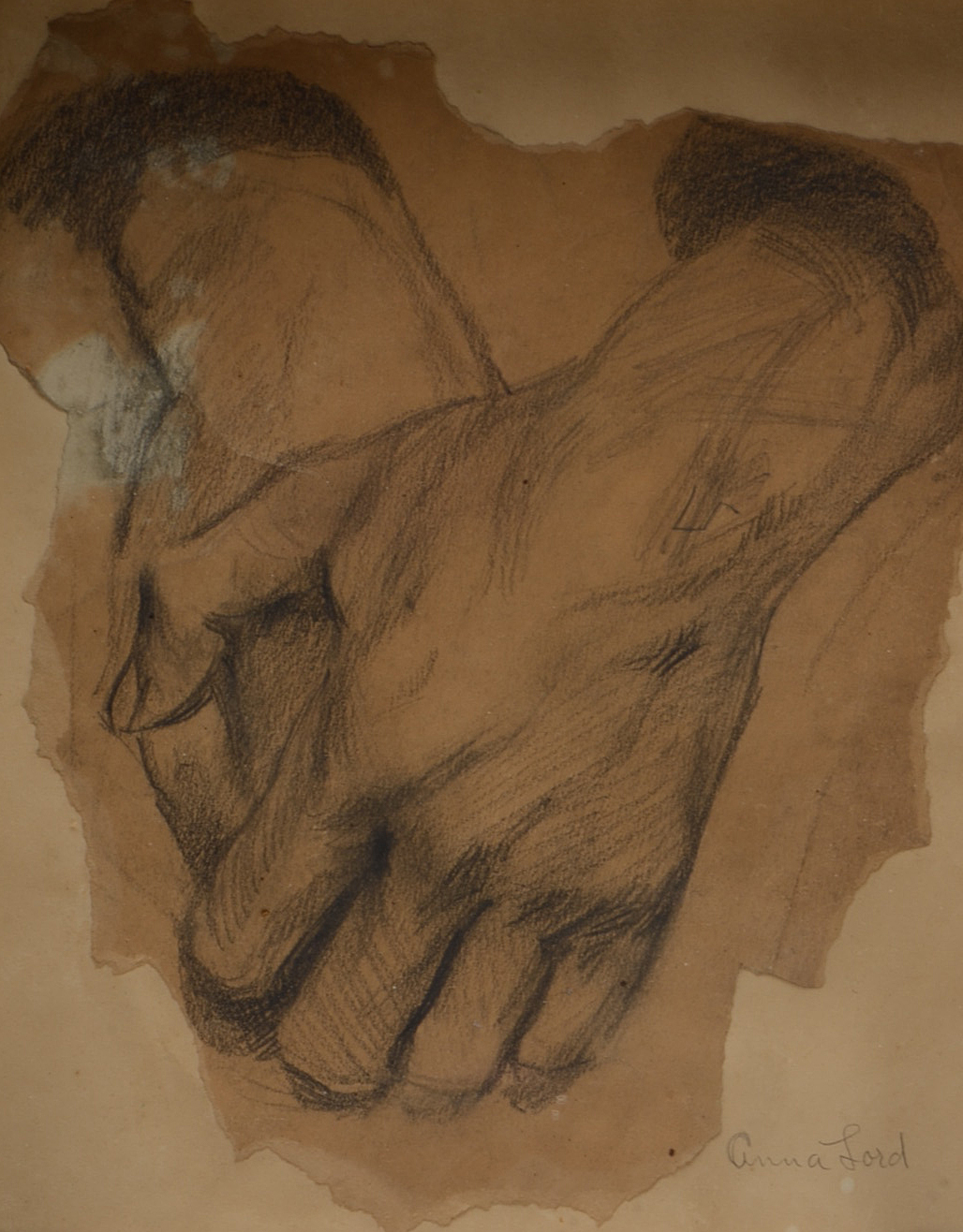 Anna Lord Original 1927 Graphite Hand Study Drawing on Paper