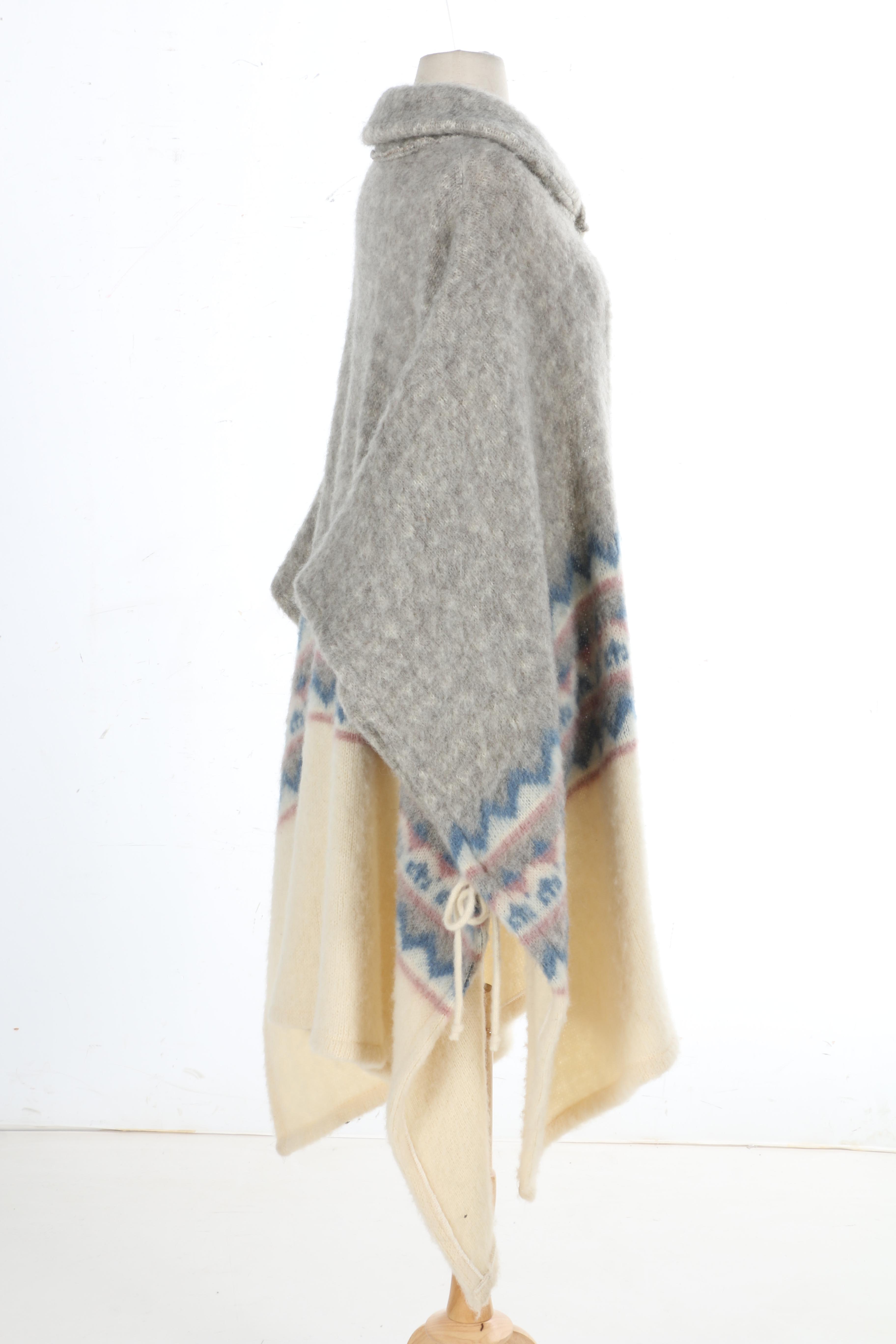 Icelandic Knit Wool Poncho