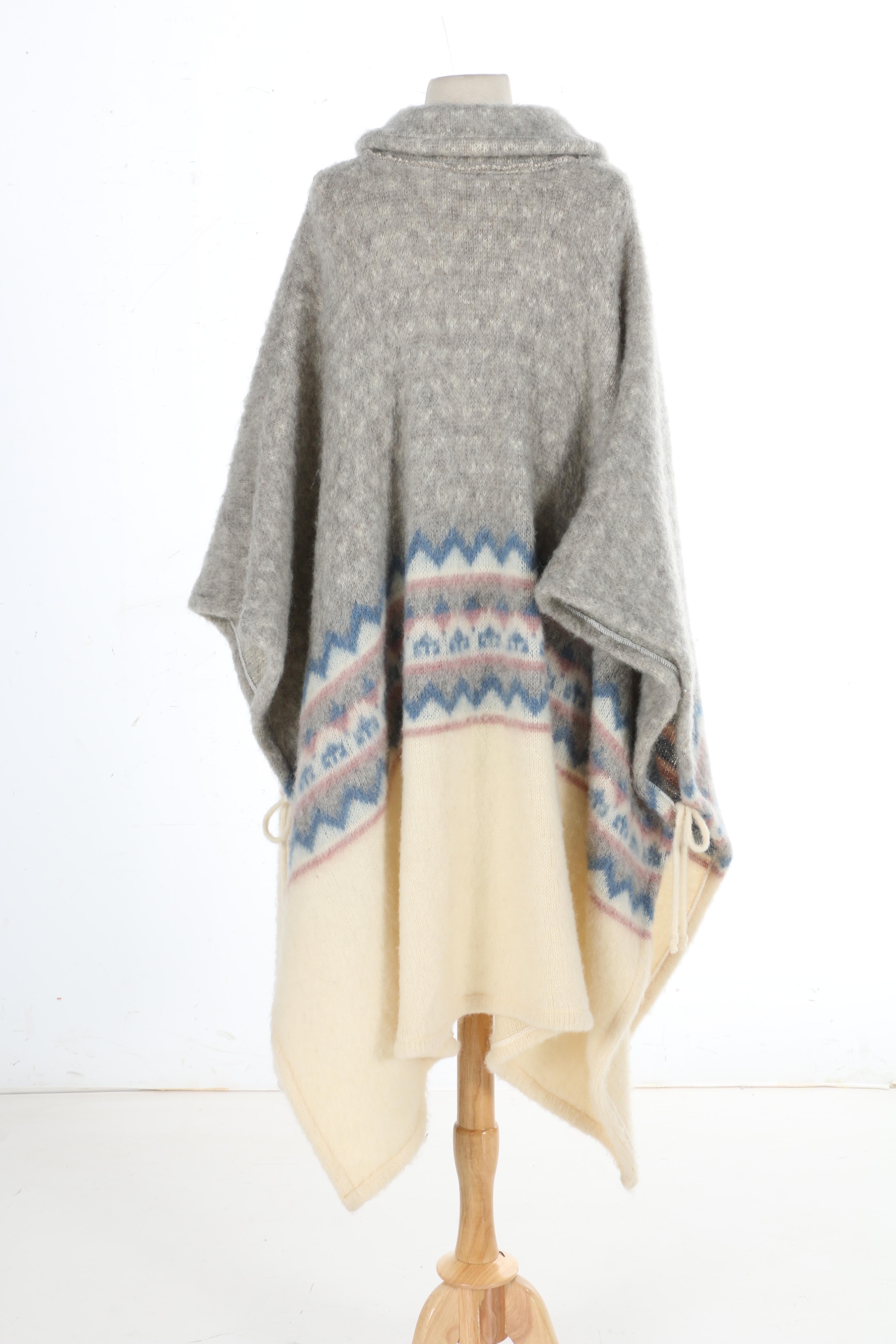 Icelandic Knit Wool Poncho