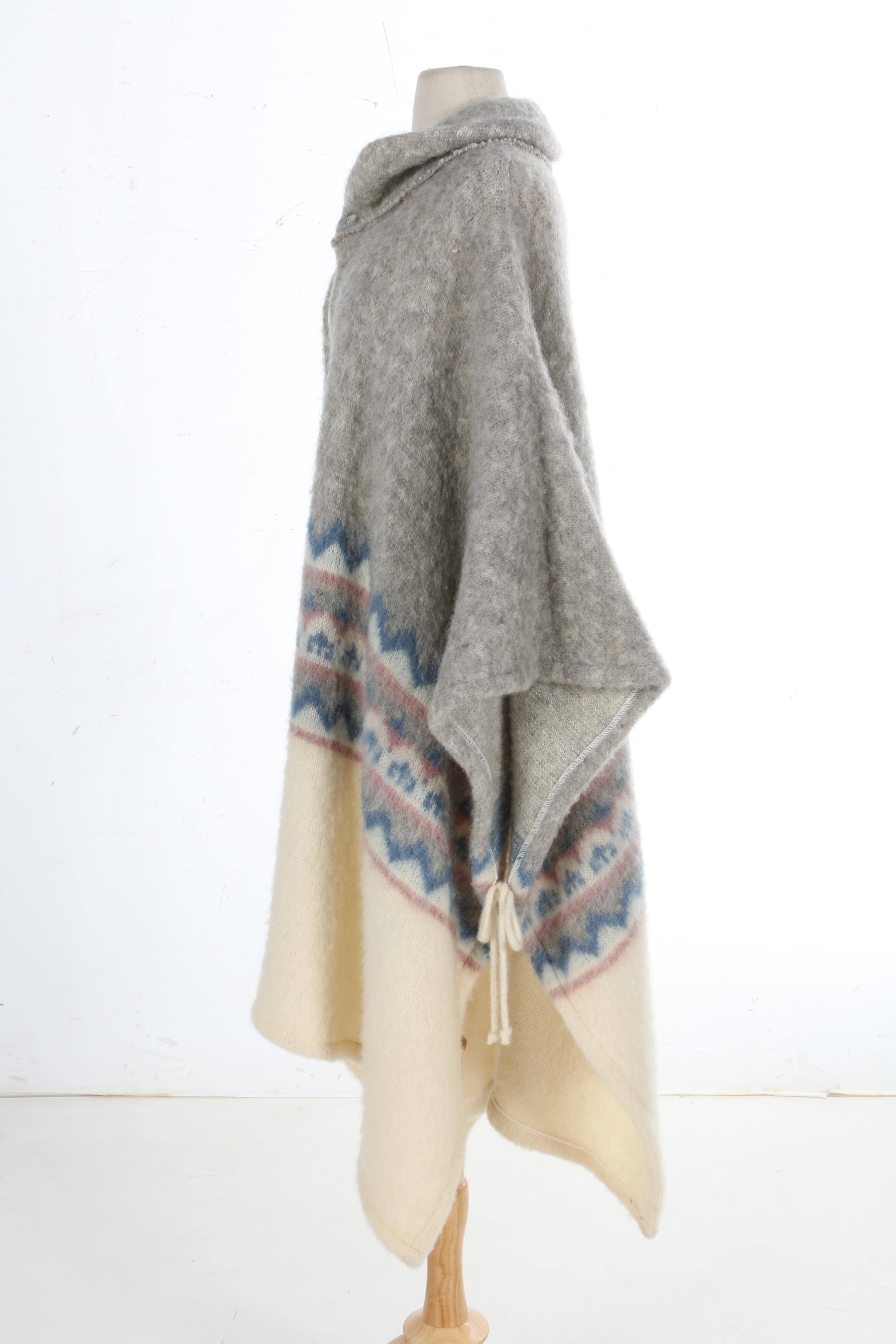 Icelandic Knit Wool Poncho
