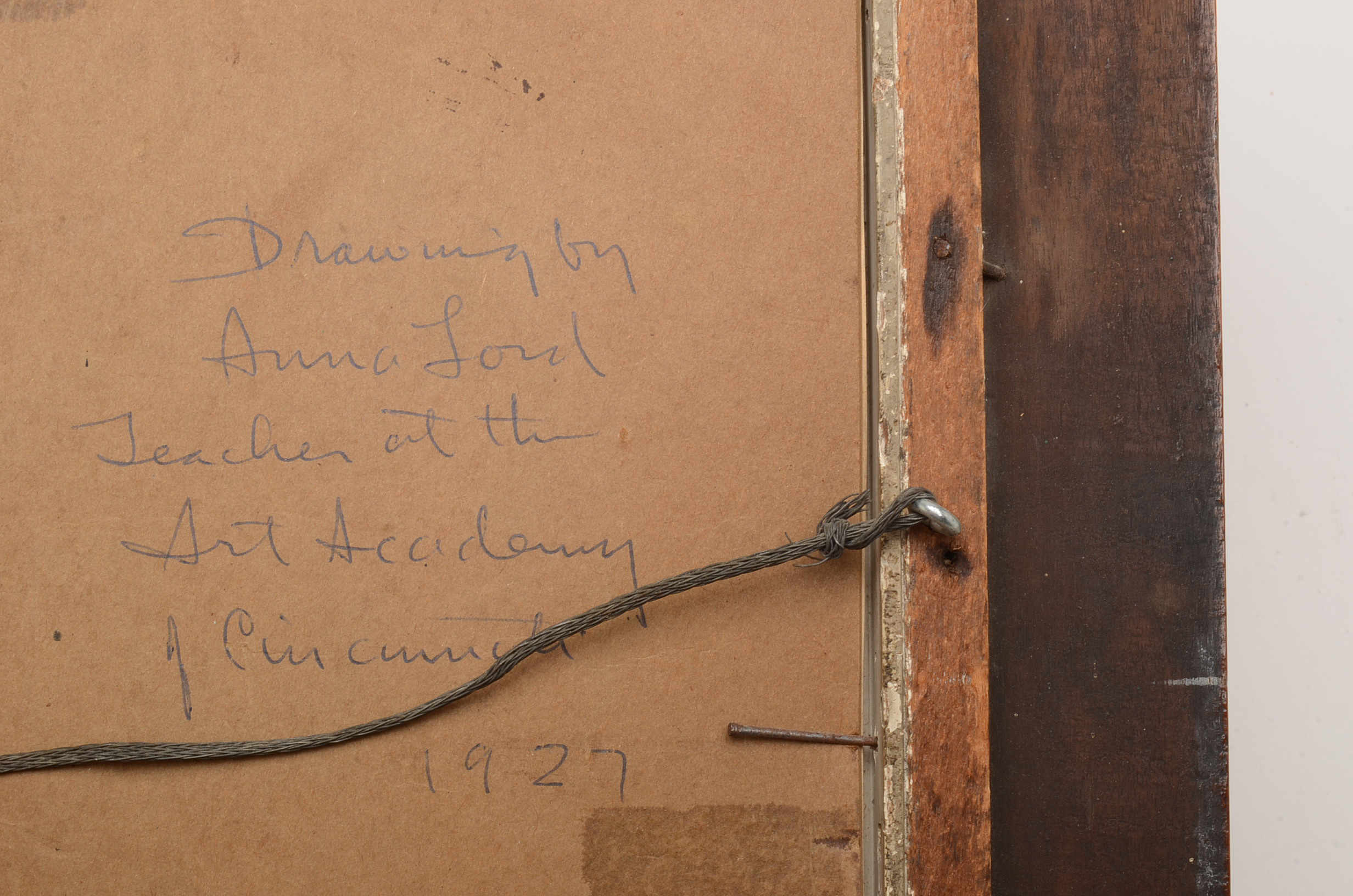 Anna Lord Original 1927 Graphite Hand Study Drawing on Paper