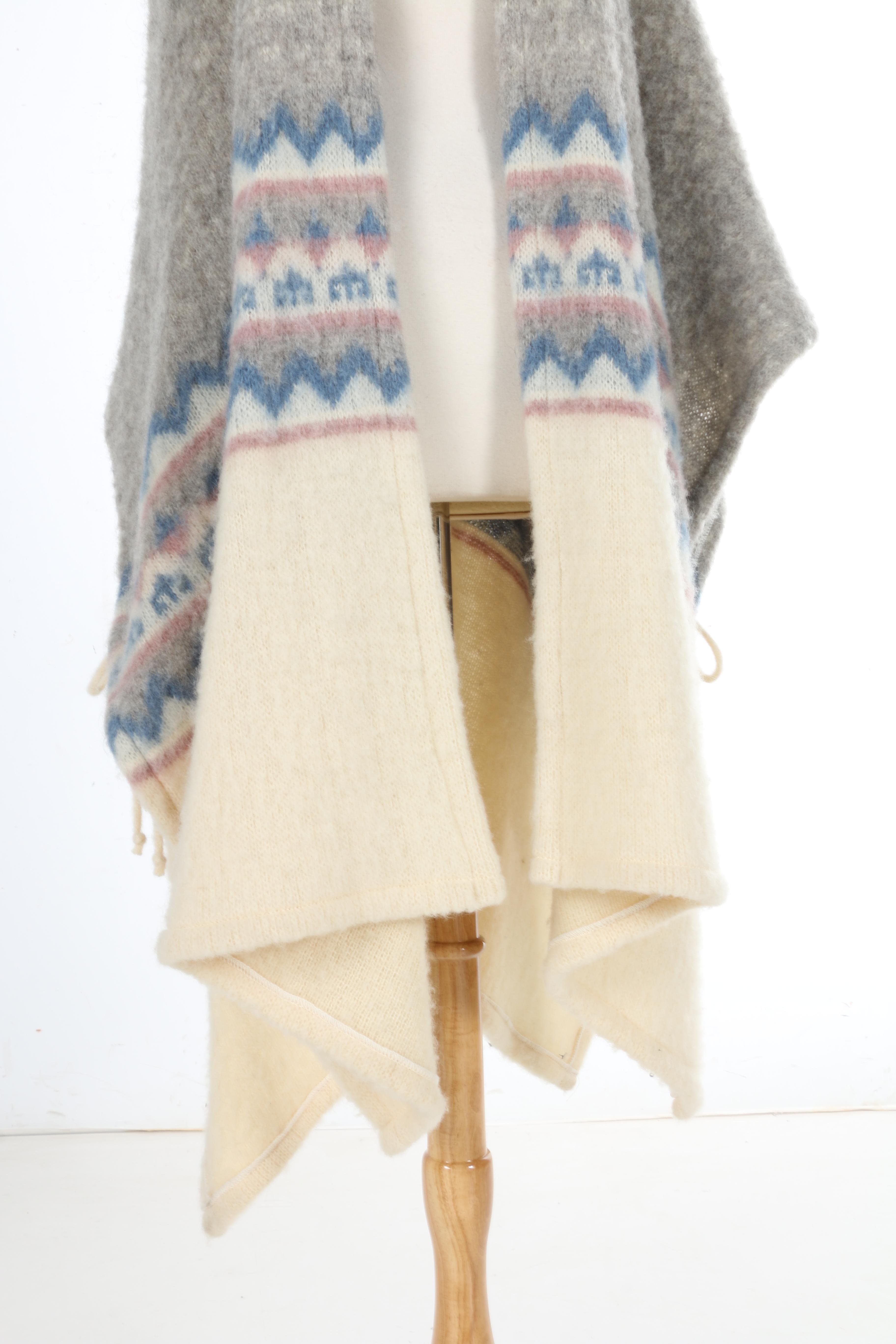 Icelandic Knit Wool Poncho