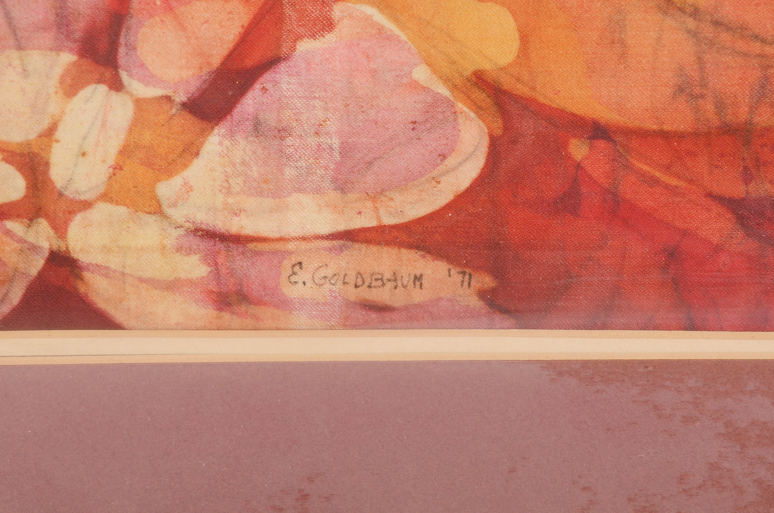 E. Goldbaum Original 1971 Hand-Dipped Floral Batik Tapestry