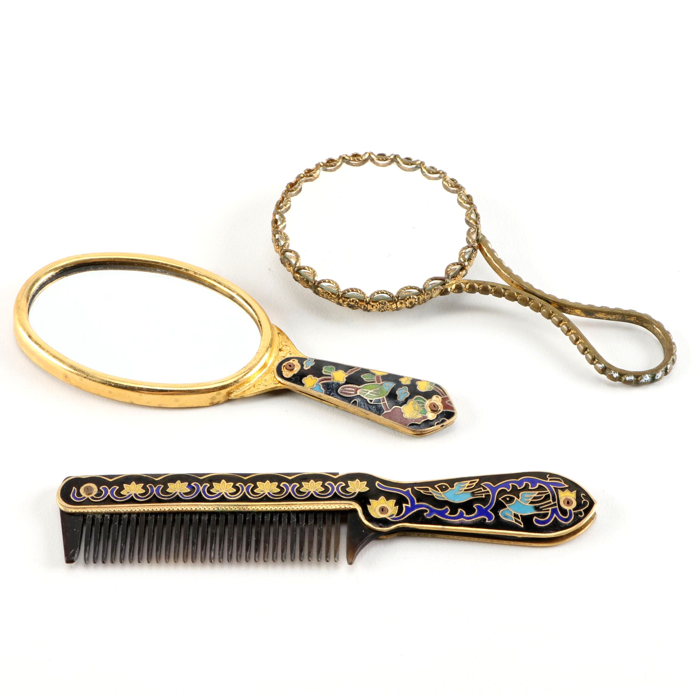 Art Nouveau Mirrors and Comb