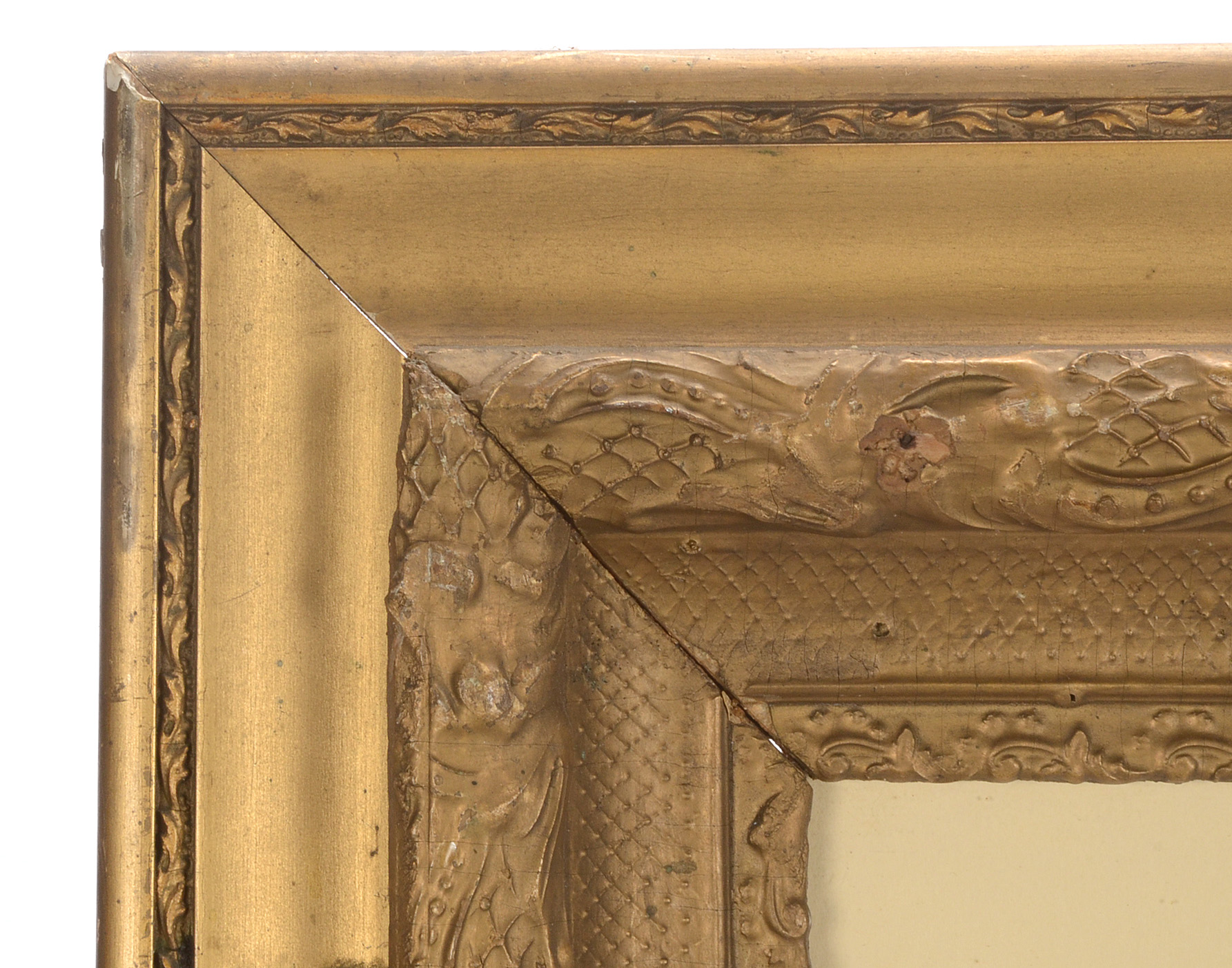 F. J. Dendyer Original Watercolor in Antique Gold Tone Wood Frame with Cast Molding